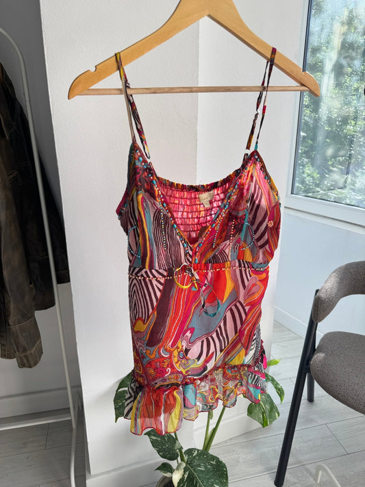☀️ Top Y2K Printed Mesh – L Damă - anbracaminte