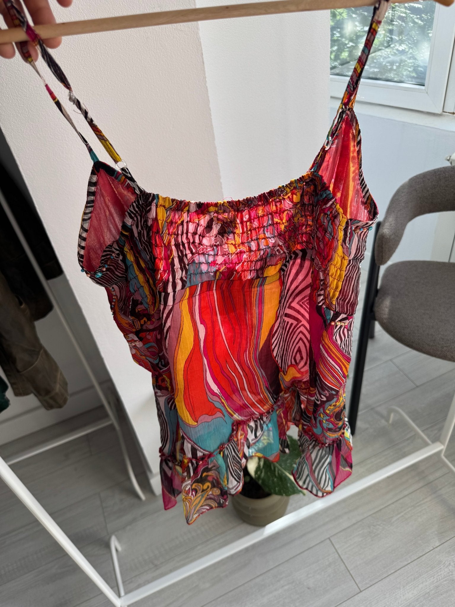 ☀️ Top Y2K Printed Mesh – L Damă - anbracaminte