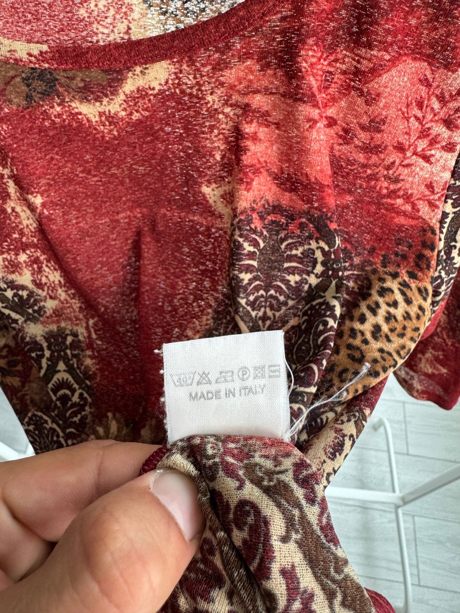 🧍‍♀️ Top Y2K Printed Mesh – M – Made in Italy - anbracaminte