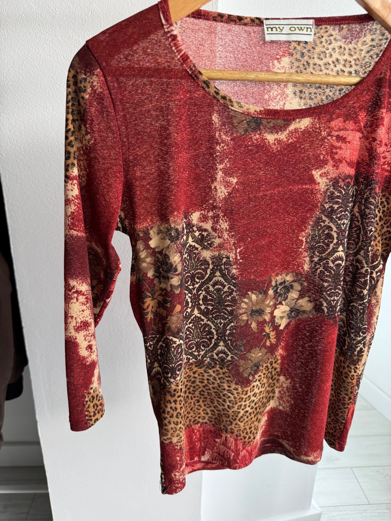 🧍‍♀️ Top Y2K Printed Mesh – M – Made in Italy - anbracaminte