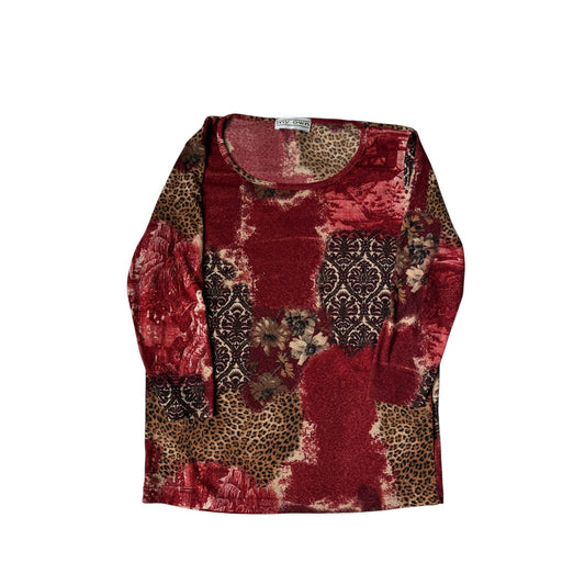 🧍‍♀️ Top Y2K Printed Mesh – M – Made in Italy - anbracaminte