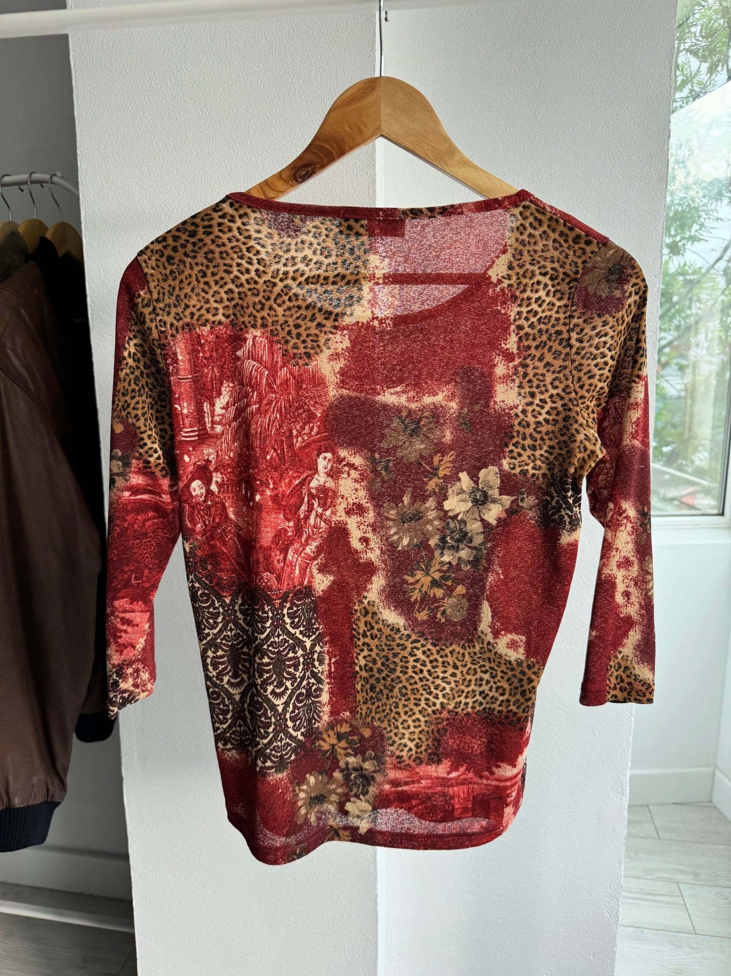 🧍‍♀️ Top Y2K Printed Mesh – M – Made in Italy - anbracaminte