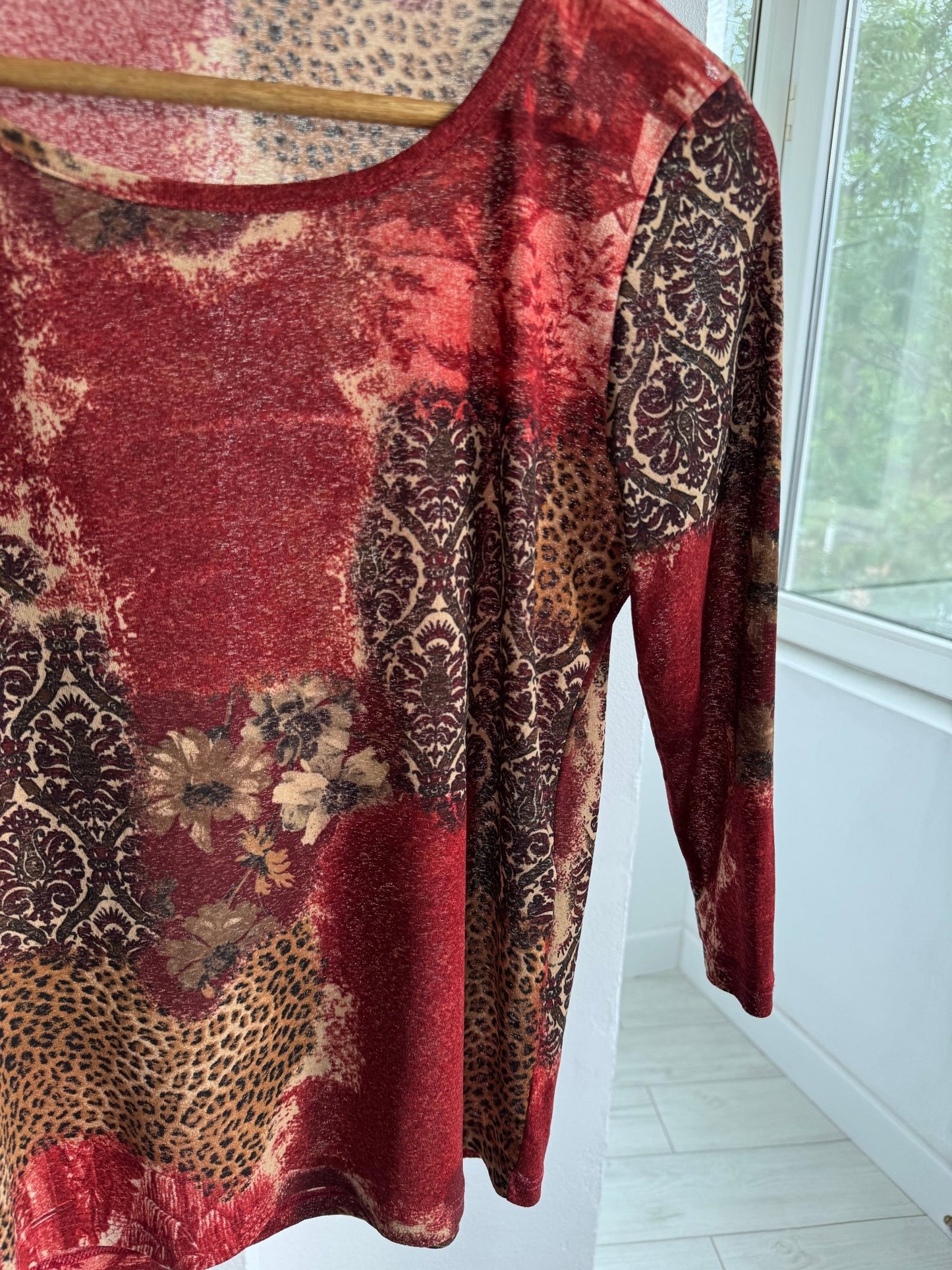 🧍‍♀️ Top Y2K Printed Mesh – M – Made in Italy - anbracaminte