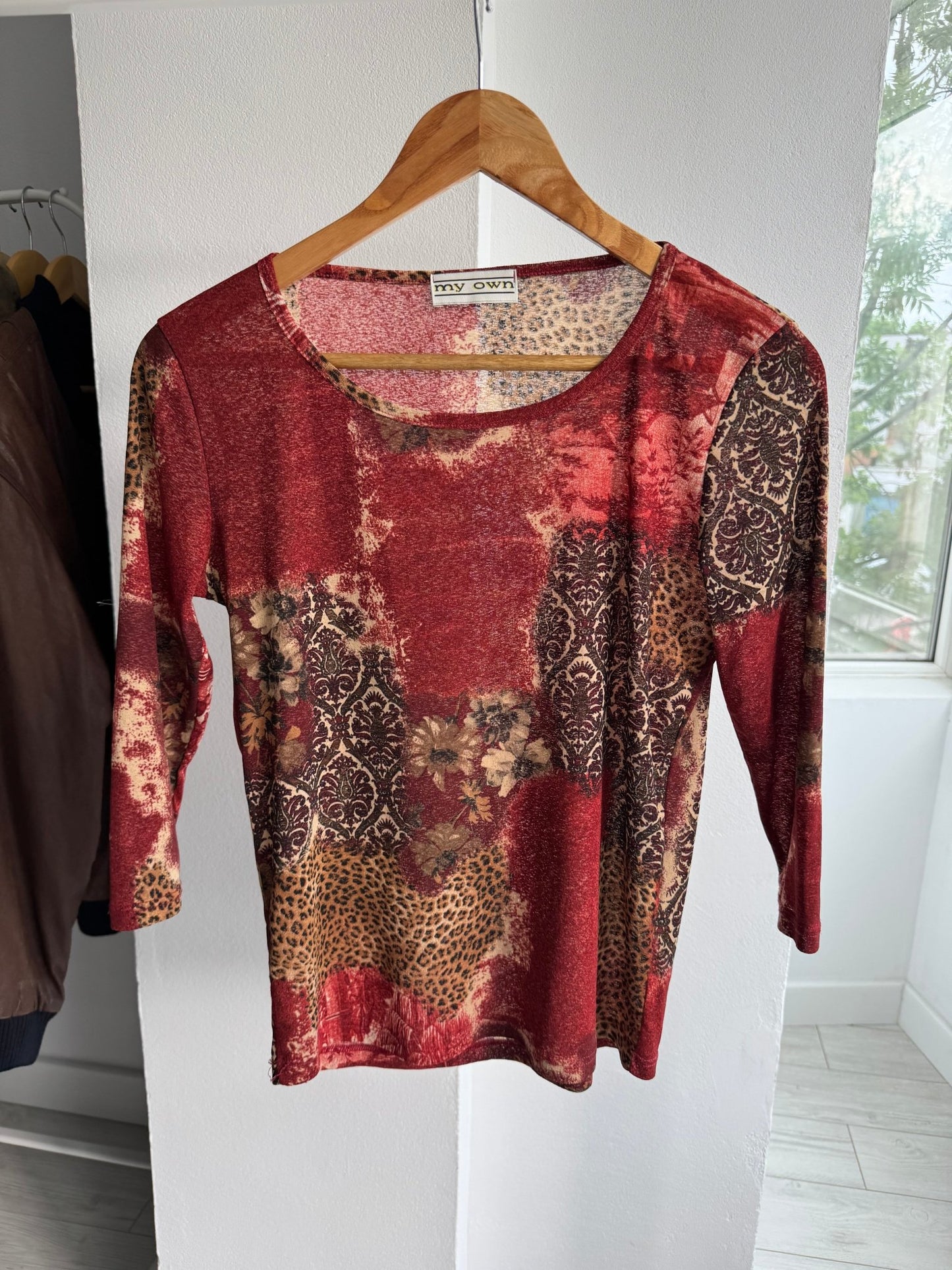 🧍‍♀️ Top Y2K Printed Mesh – M – Made in Italy - anbracaminte