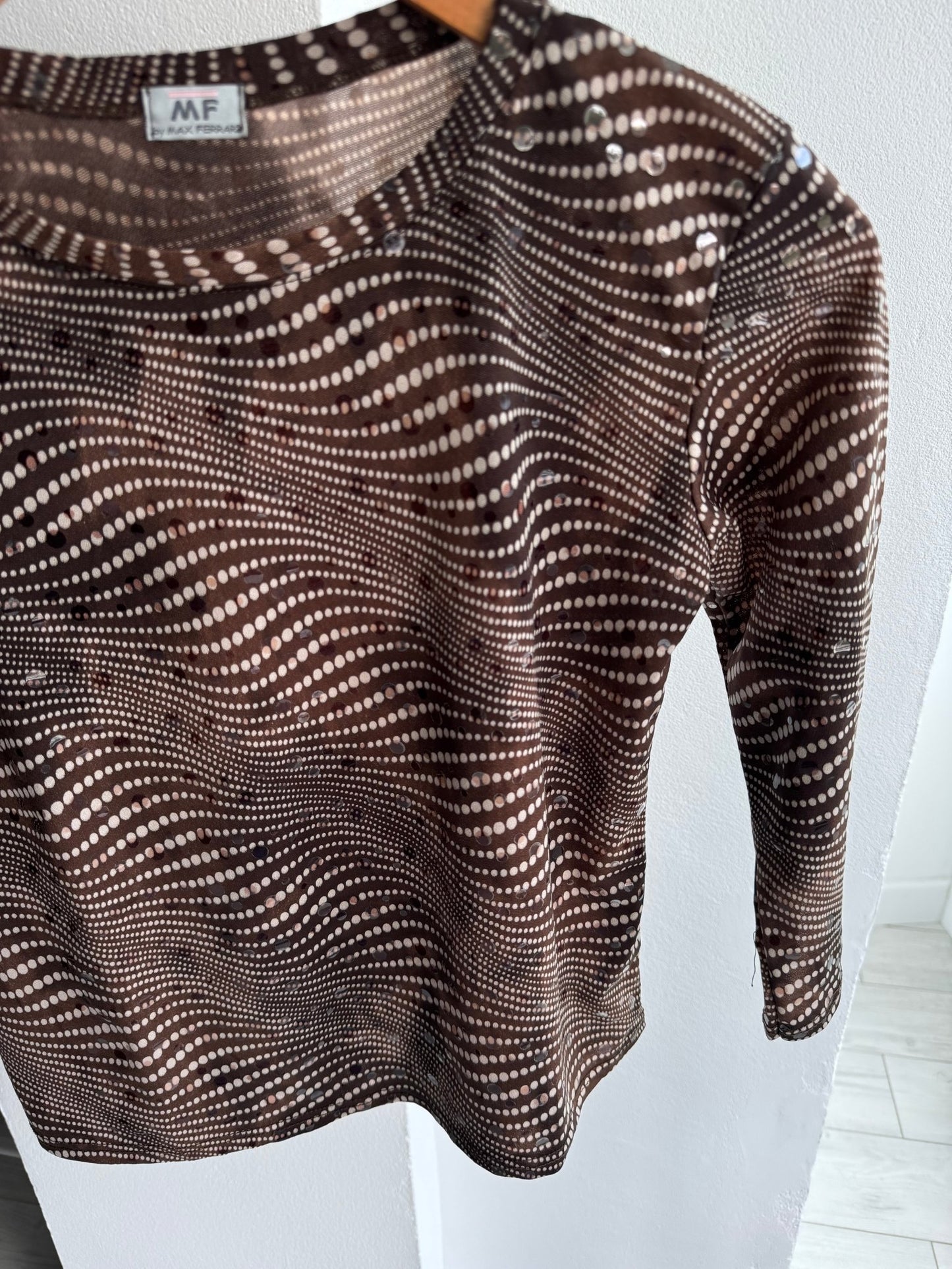 🪩 Top Y2K Printed Mesh – M/L Damă – Made in Italy - anbracaminte