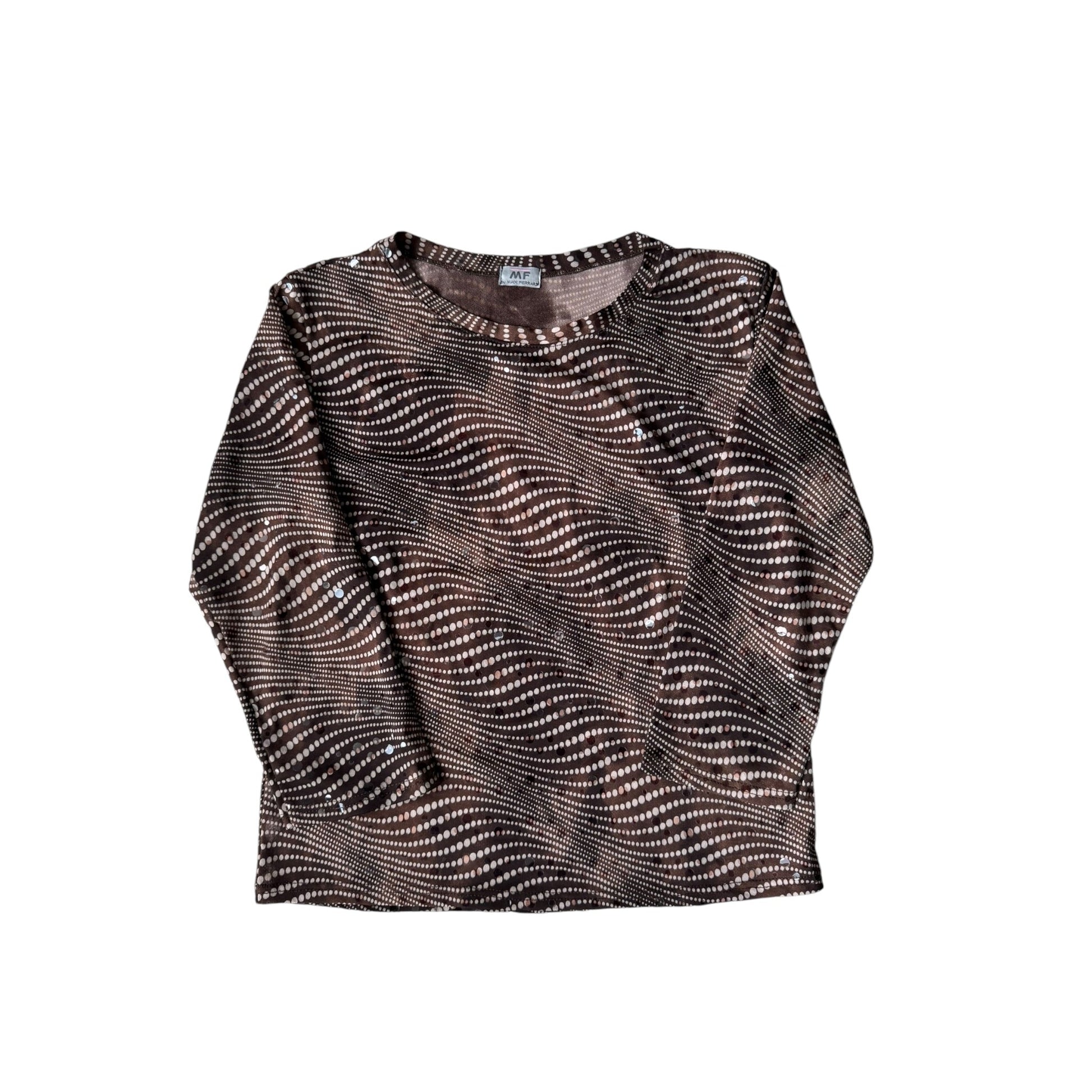 🪩 Top Y2K Printed Mesh – M/L Damă – Made in Italy - anbracaminte