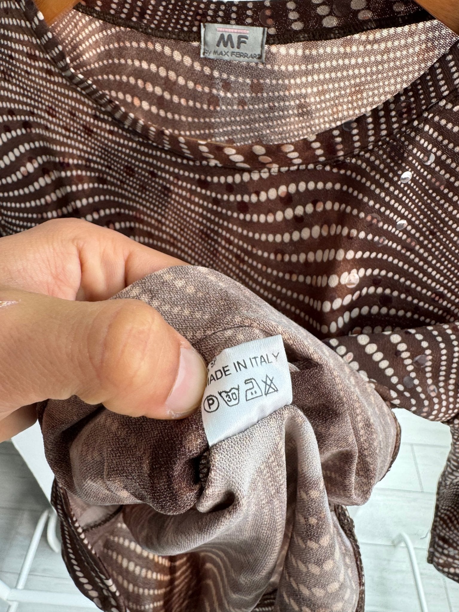 🪩 Top Y2K Printed Mesh – M/L Damă – Made in Italy - anbracaminte