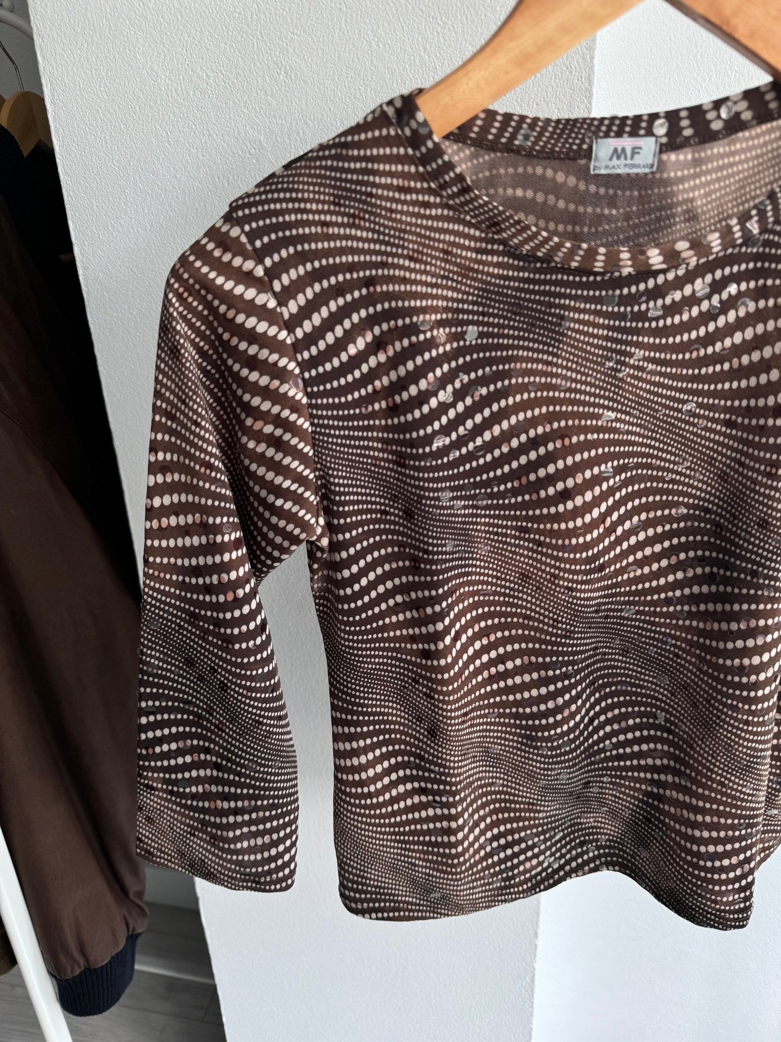 🪩 Top Y2K Printed Mesh – M/L Damă – Made in Italy - anbracaminte