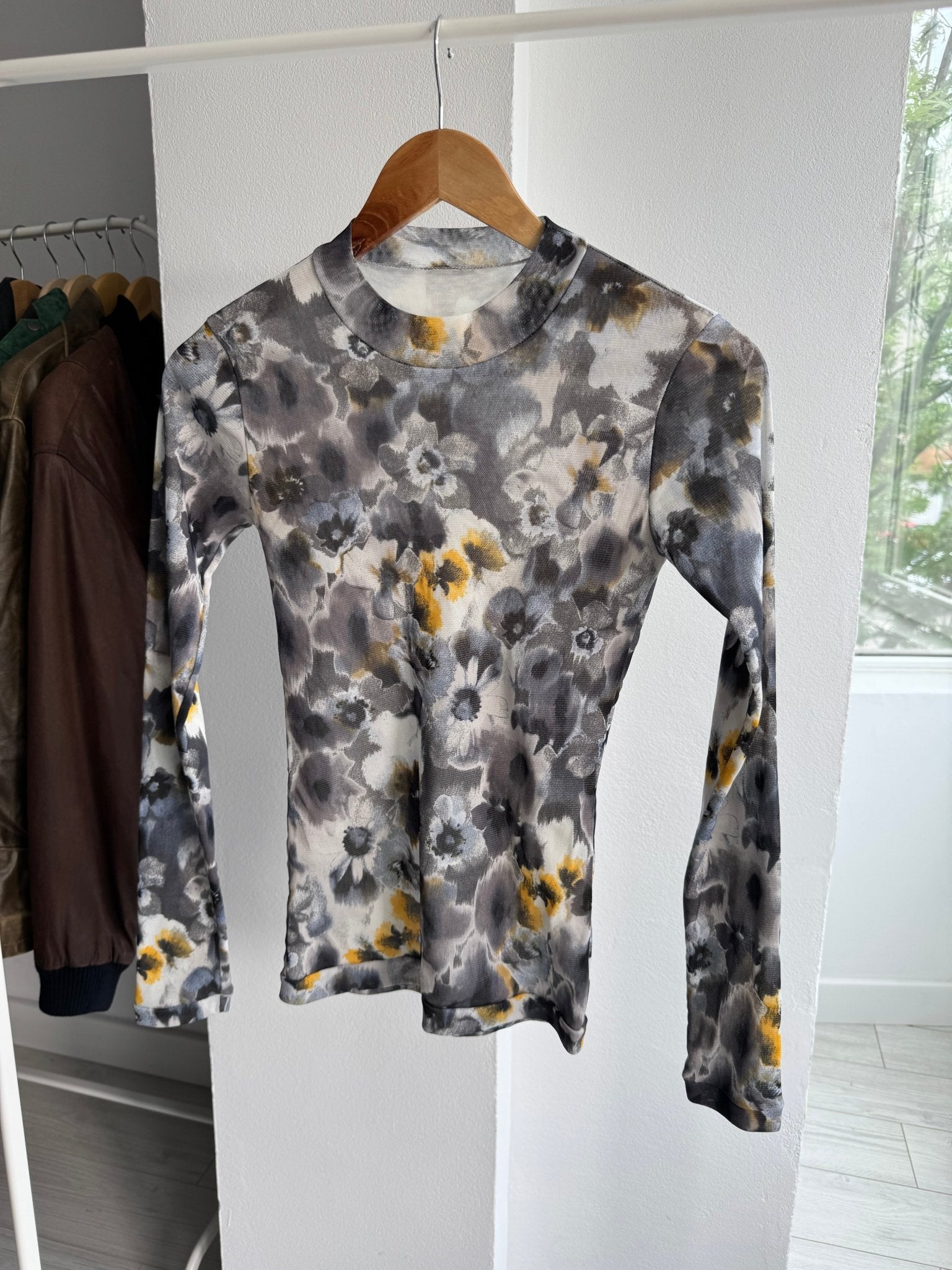 🌺 Top Y2K Printed Mesh – XS/S Damă - anbracaminte