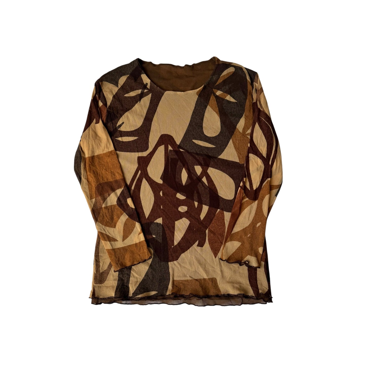 🏜️ Top Y2K Printed Mesh – XS/S Damă - anbracaminte
