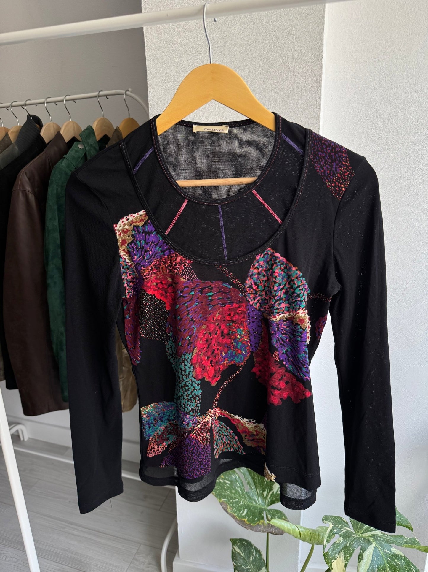 ✨ Top Y2K Printed Mesh – XS/S Damă - anbracaminte