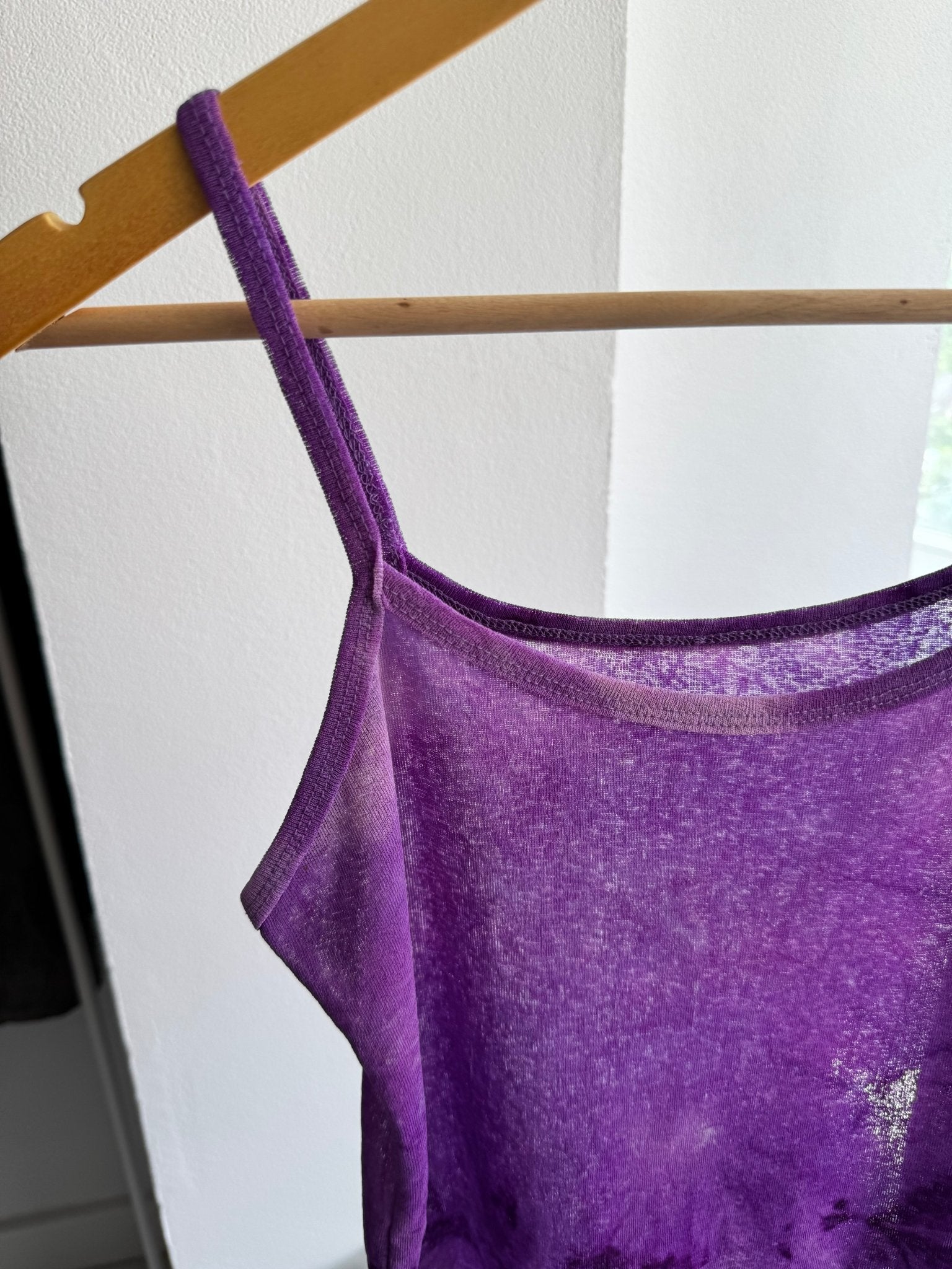 ✨ Top Y2K Purple Printed Mesh Crop – XS/S Damă - anbracaminte