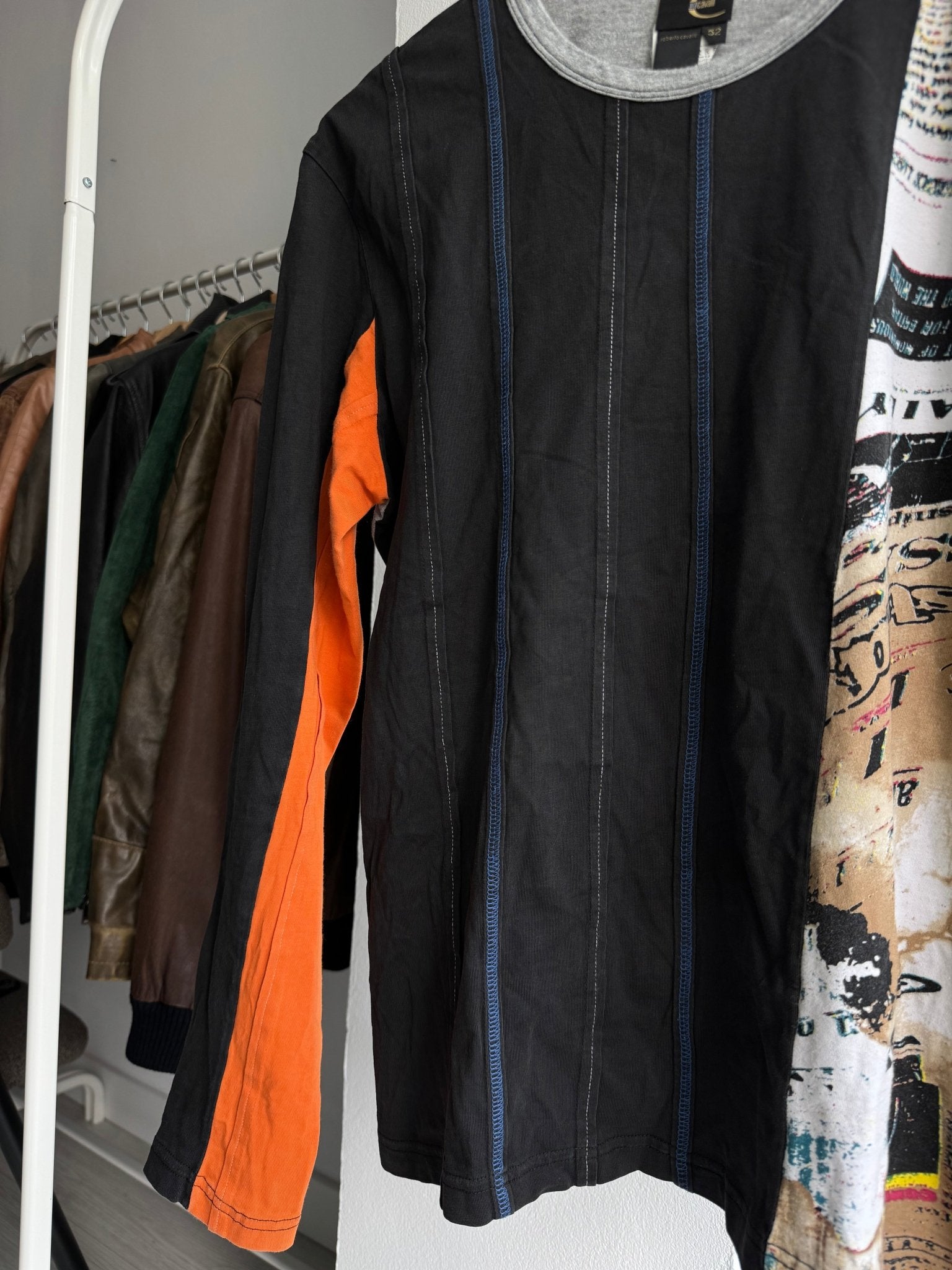 🗞️ Top Y2K Roberto Cavalli Printed – M/L Bărbați – Made in Italy - anbracaminte