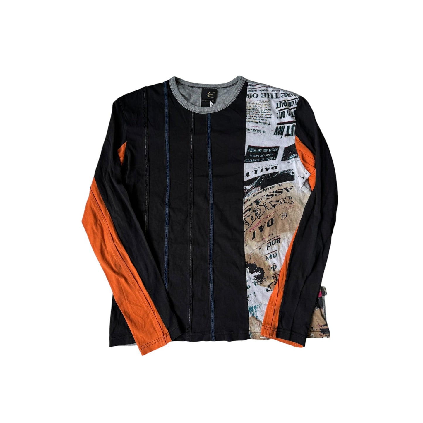 🗞️ Top Y2K Roberto Cavalli Printed – M/L Bărbați – Made in Italy - anbracaminte