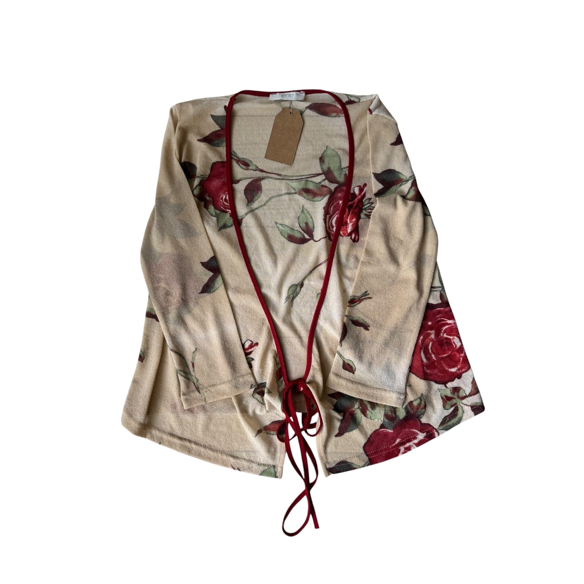 🌹 Top Y2K Rose Printed Mesh – S Damă – Made in Italy - anbracaminte