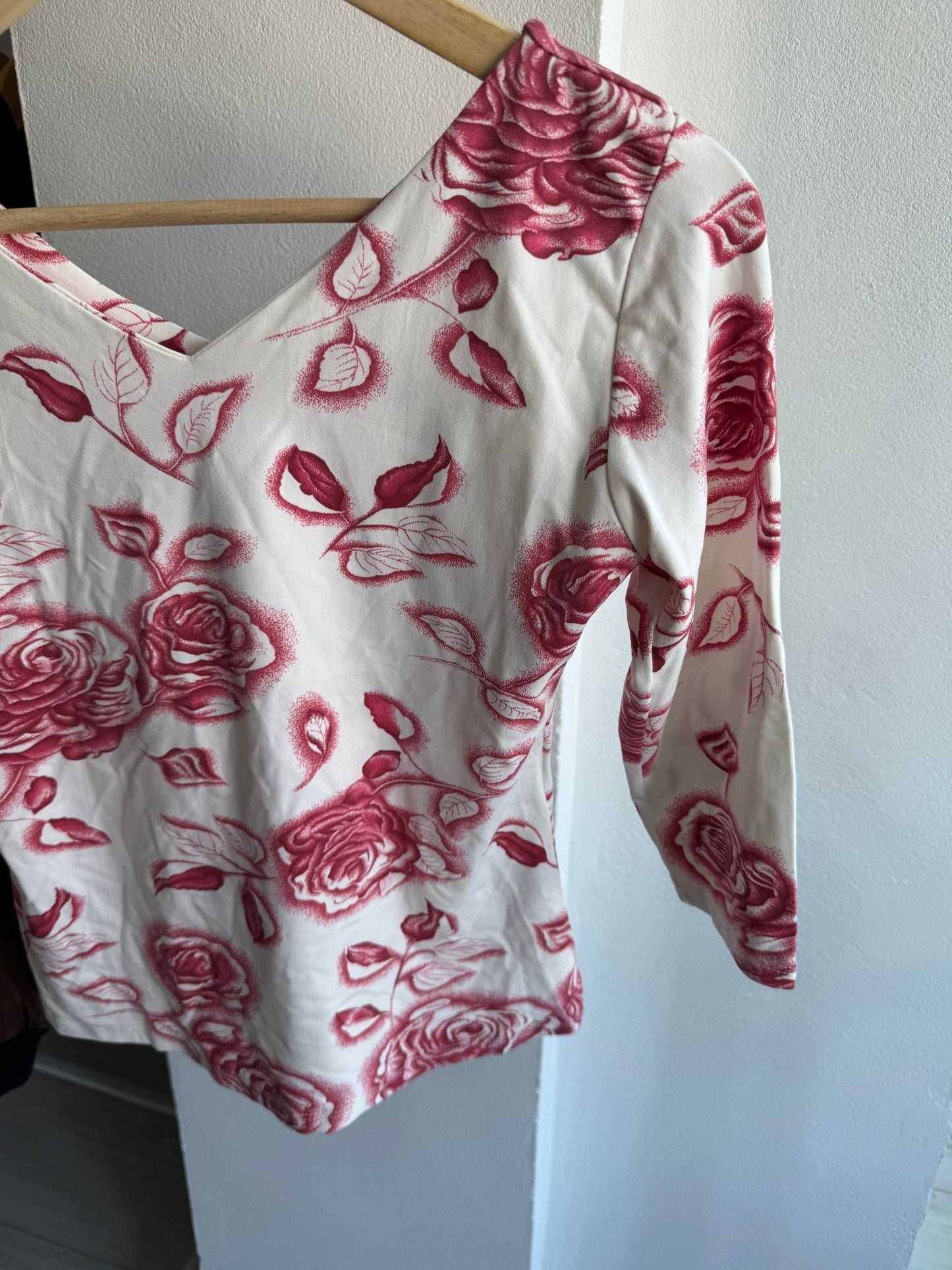 🌹 Top Y2K Rose Printed – M/L Damă – Made in Italy - anbracaminte