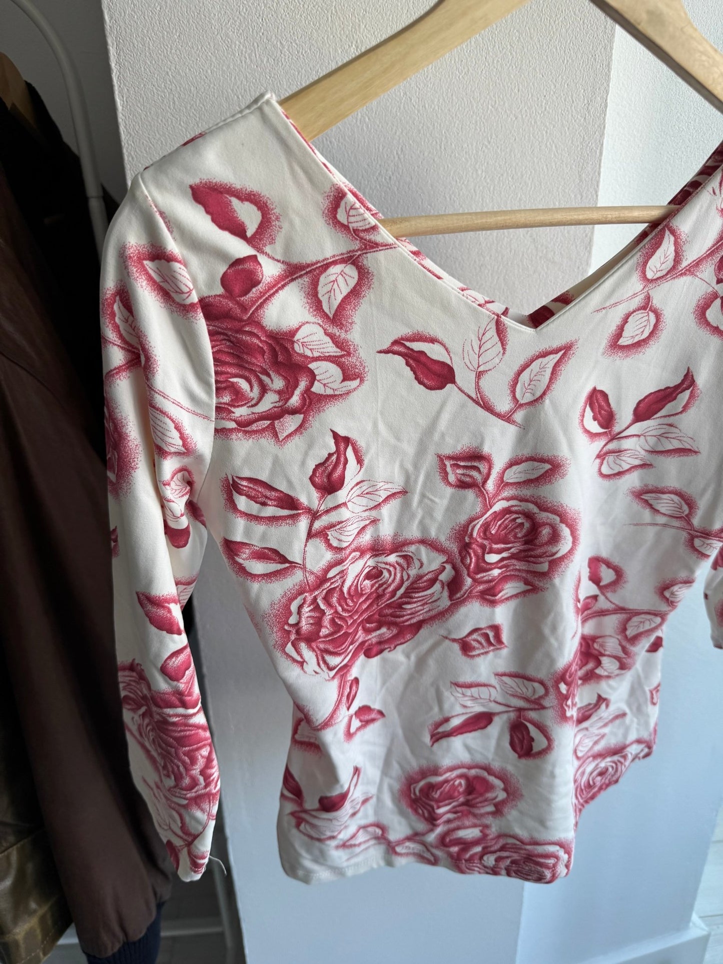 🌹 Top Y2K Rose Printed – M/L Damă – Made in Italy - anbracaminte