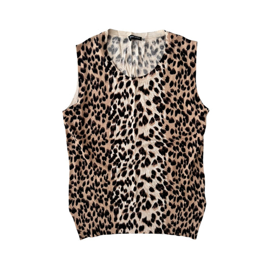 🐆 Top Y2K Tricotat Animal Print – EU 38 Damă (M) - anbracaminte