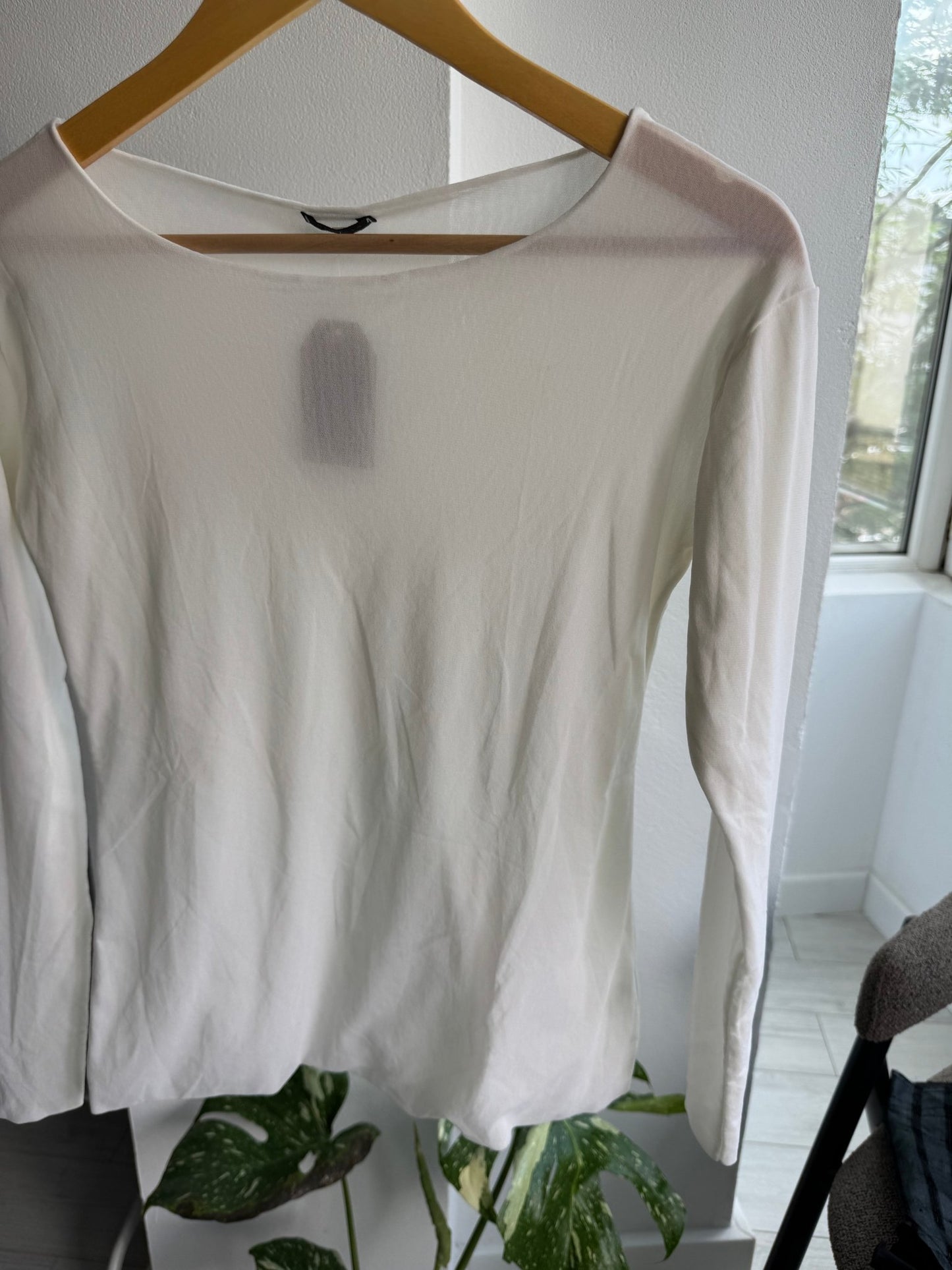 ☁️ Top Y2K White Mesh – L Damă – Made in Italy - anbracaminte