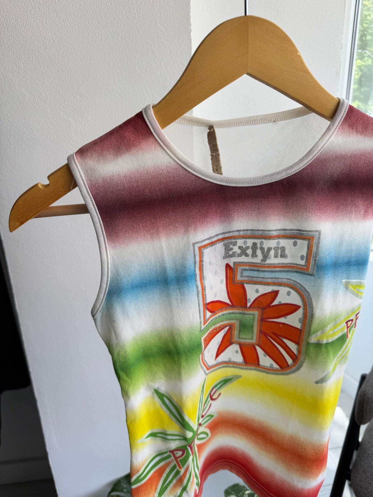 🏄‍♀️ Top Y2K Women Graphic Mesh – S Damă – Made in Italy - anbracaminte