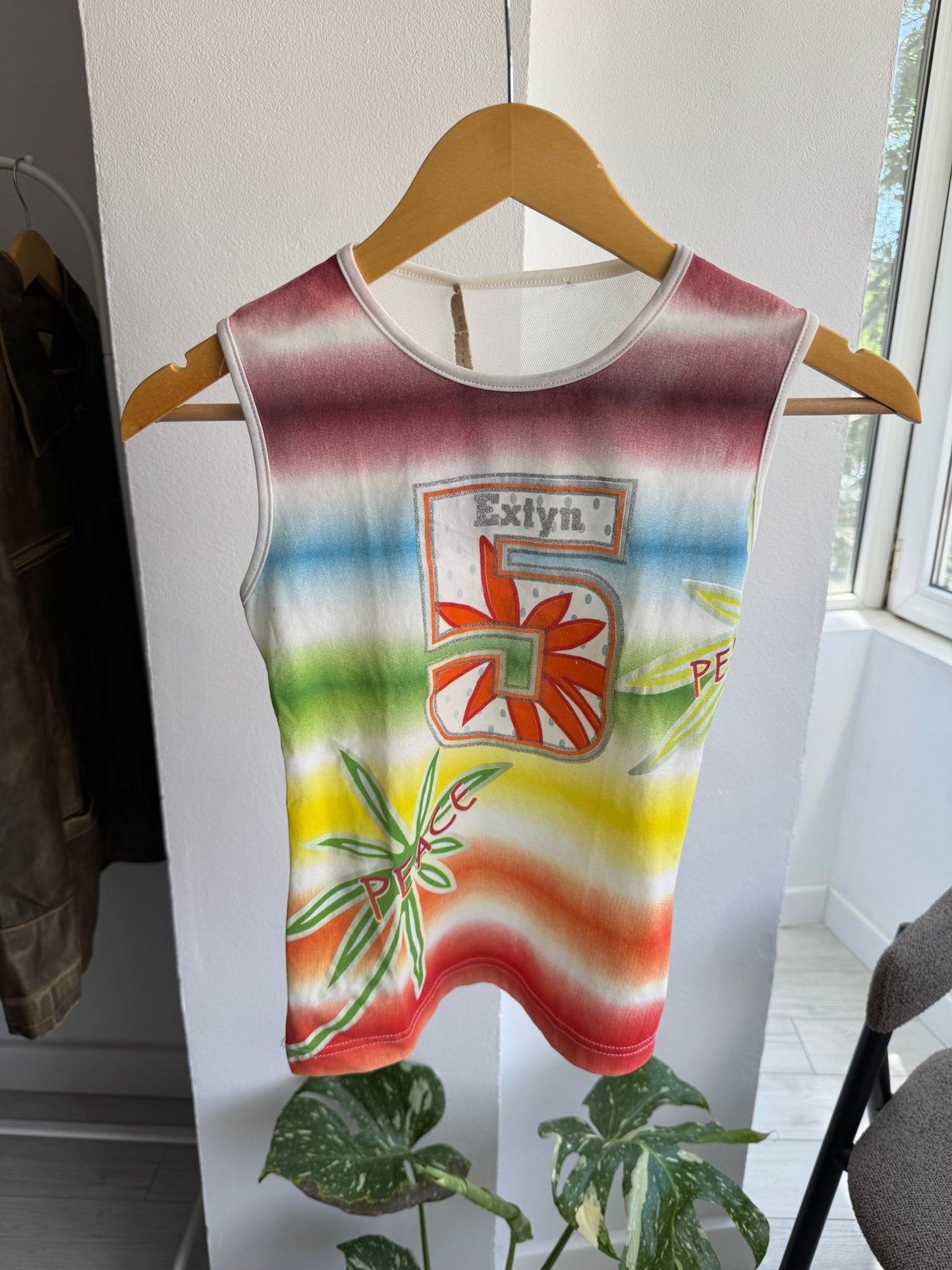 🏄‍♀️ Top Y2K Women Graphic Mesh – S Damă – Made in Italy - anbracaminte