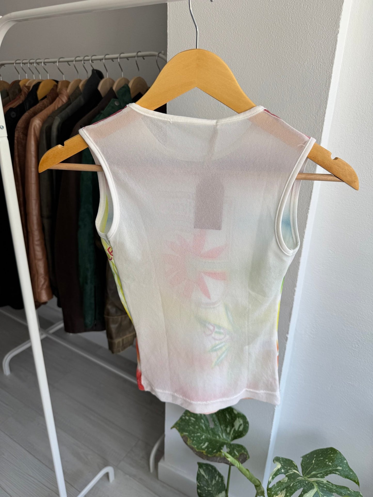 🏄‍♀️ Top Y2K Women Graphic Mesh – S Damă – Made in Italy - anbracaminte