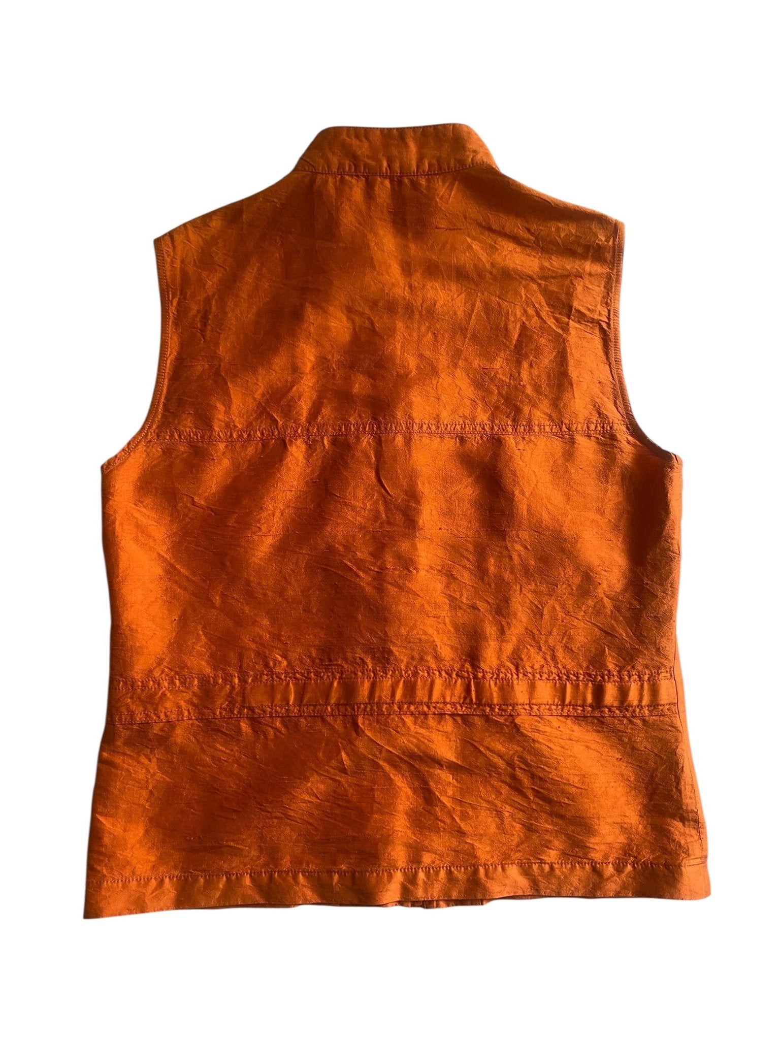 🍊 Top/Vest Y2K din Mătase Portocalie – Femei S/M – Made in Italy, Stil Archive - anbracaminte