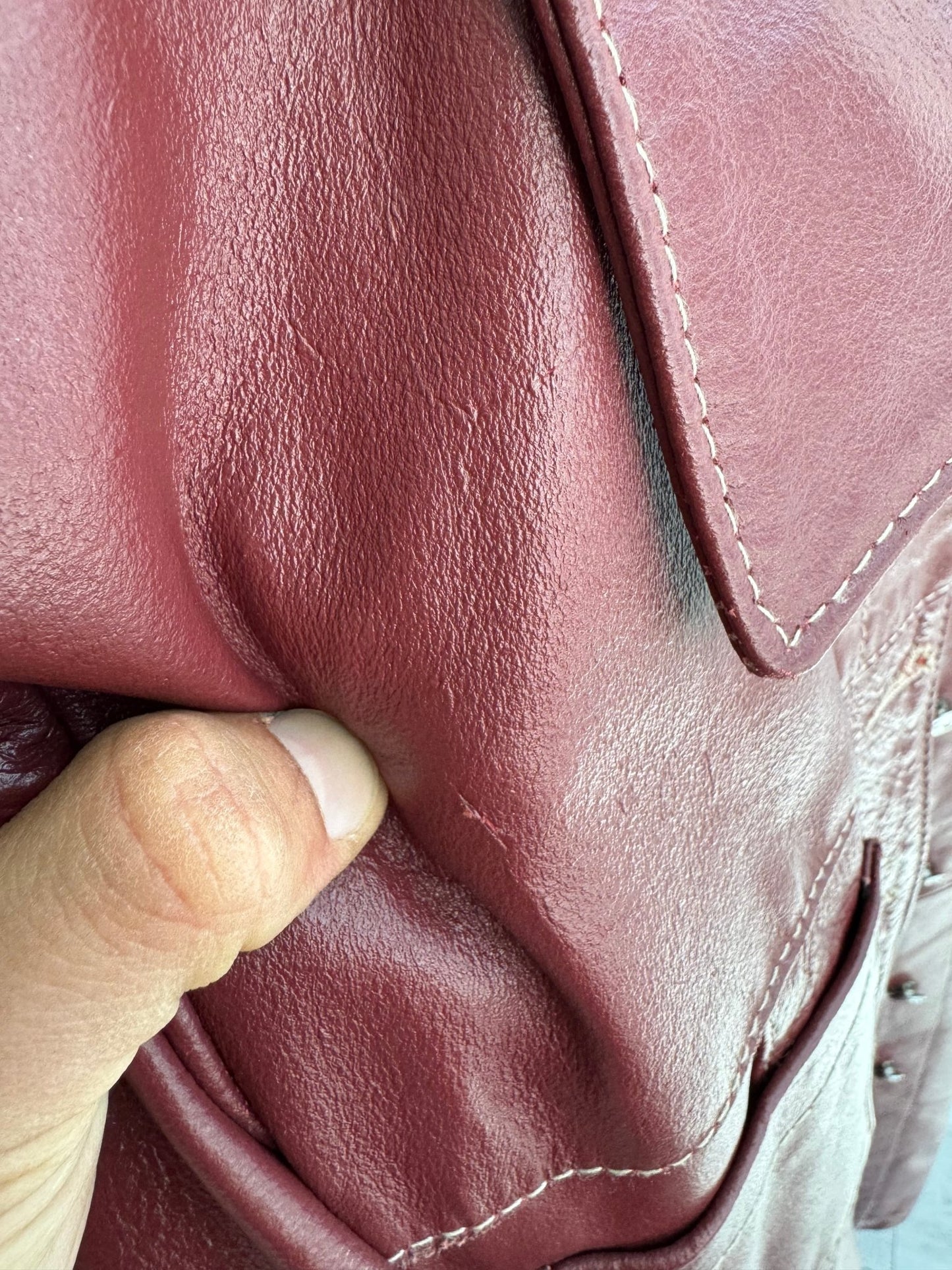 🍷 Trench Coat Vintage Damă din Piele Burgundy – M – Made in Italy - anbracaminte