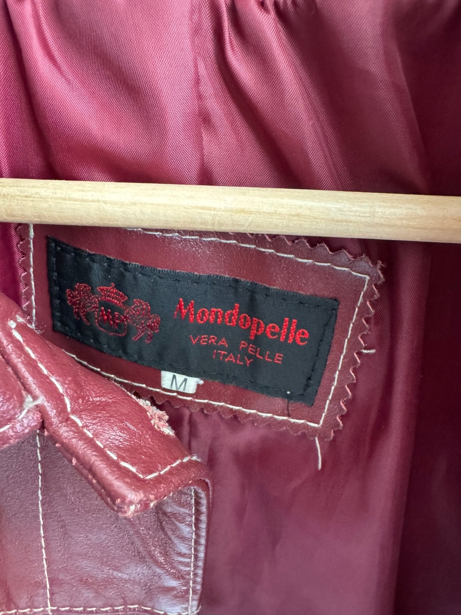 🍷 Trench Coat Vintage Damă din Piele Burgundy – M – Made in Italy - anbracaminte