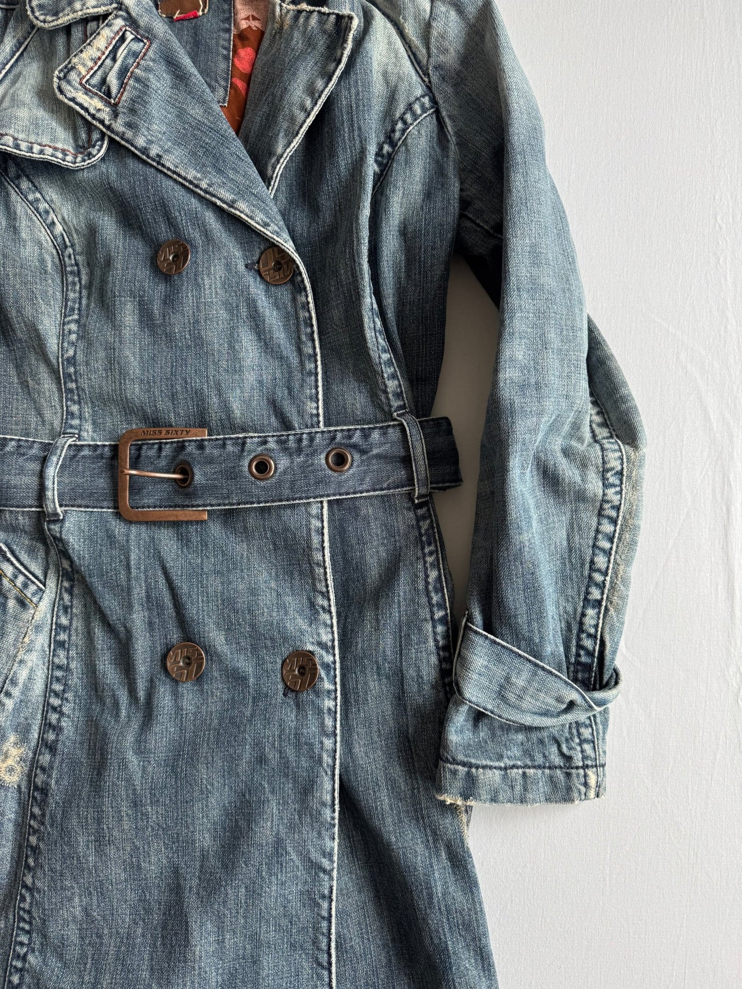 👖 Trench Coat Y2K Damă Miss Sixty Denim – L - anbracaminte