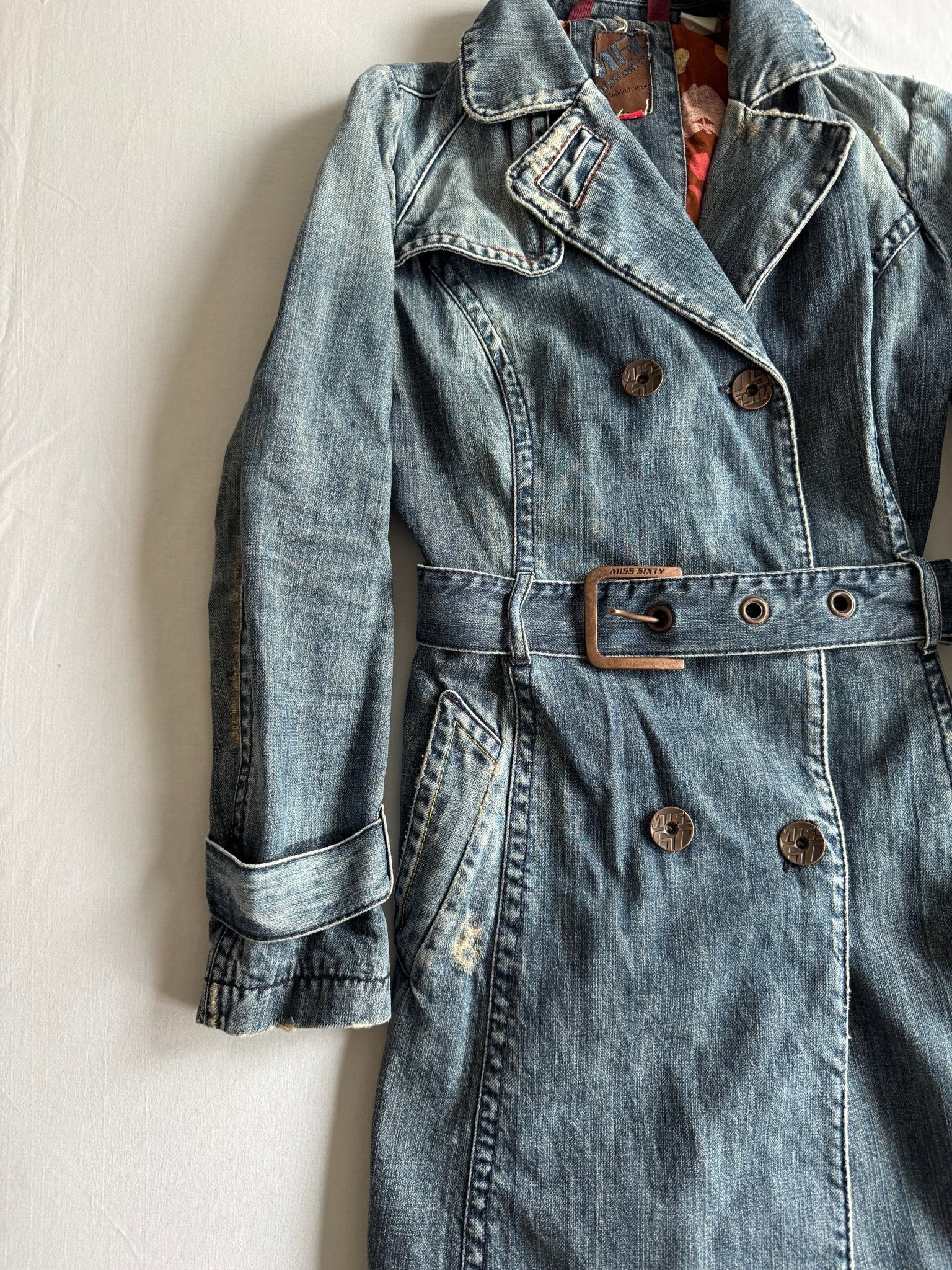 👖 Trench Coat Y2K Damă Miss Sixty Denim – L - anbracaminte