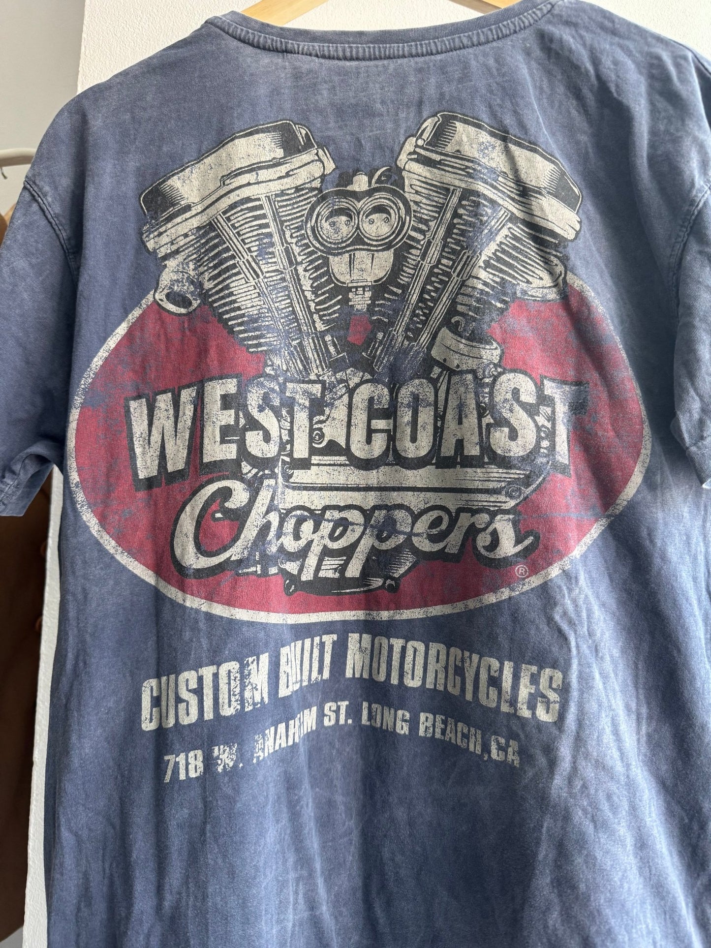 🏍️ Tricou 2010s West Coast Choppers Graphic Faded Blue – M - anbracaminte