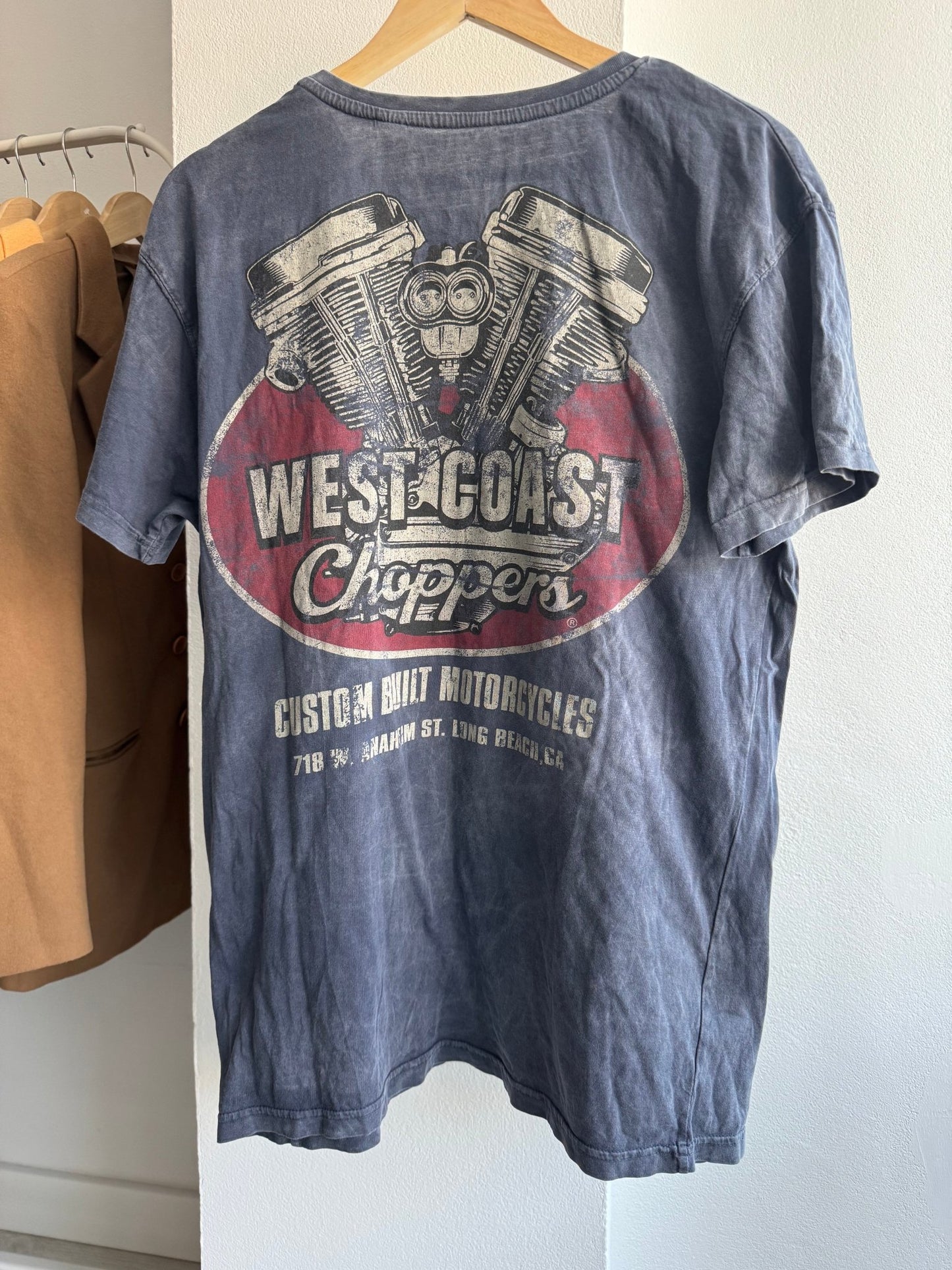 🏍️ Tricou 2010s West Coast Choppers Graphic Faded Blue – M - anbracaminte