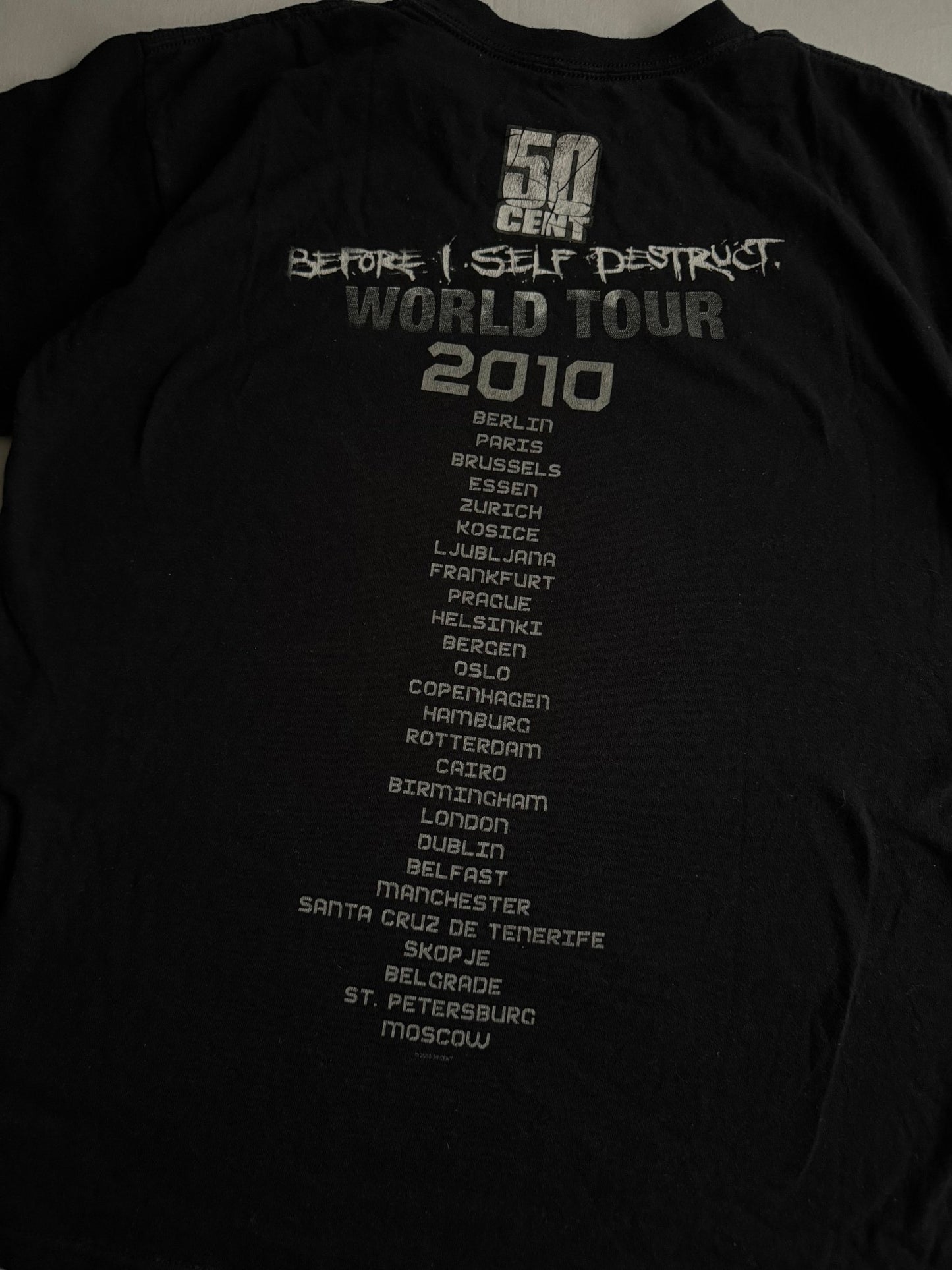 🎙️ 👕 Tricou 50 Cent – Before I Self Destruct World Tour 2010 | Mărime L - anbracaminte