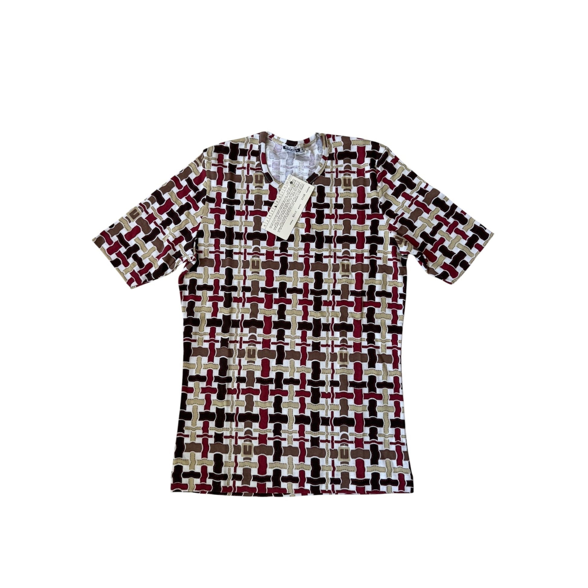 🏷️ Tricou 80’s Printed – L Damă – Made in Italy – New With Tags - anbracaminte