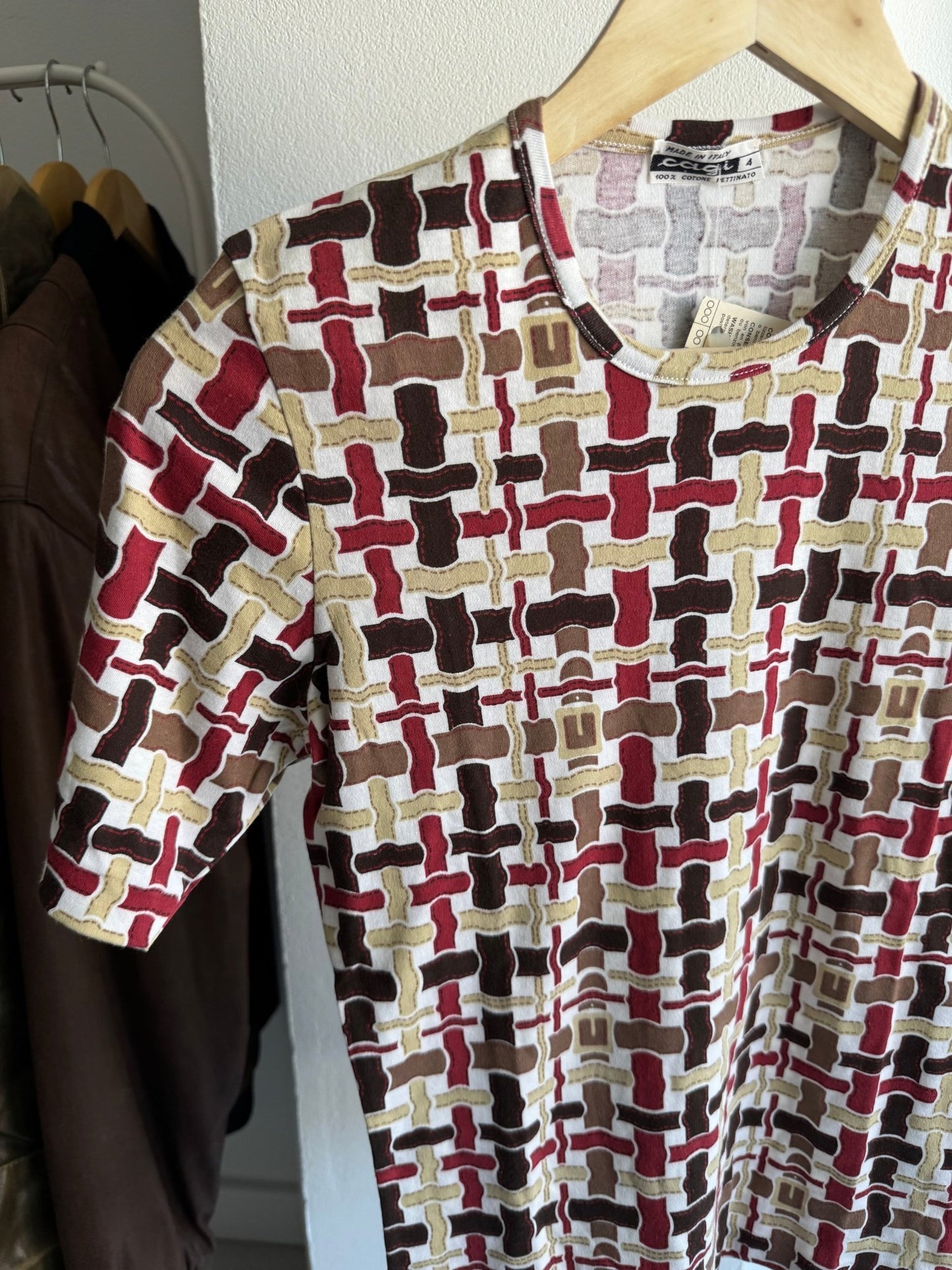 🏷️ Tricou 80’s Printed – L Damă – Made in Italy – New With Tags - anbracaminte