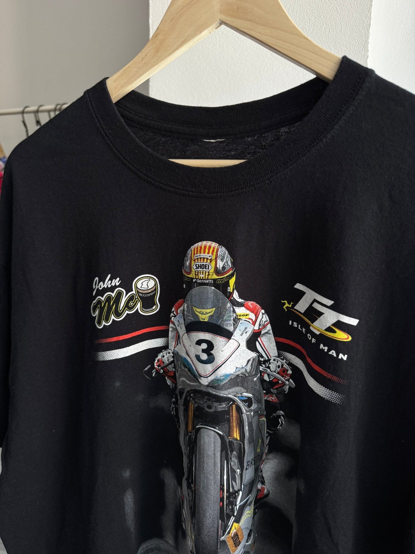 🏍️ Tricou Graphic Isle of Man John McGuinness – Approx. L/XL Bărbați - anbracaminte