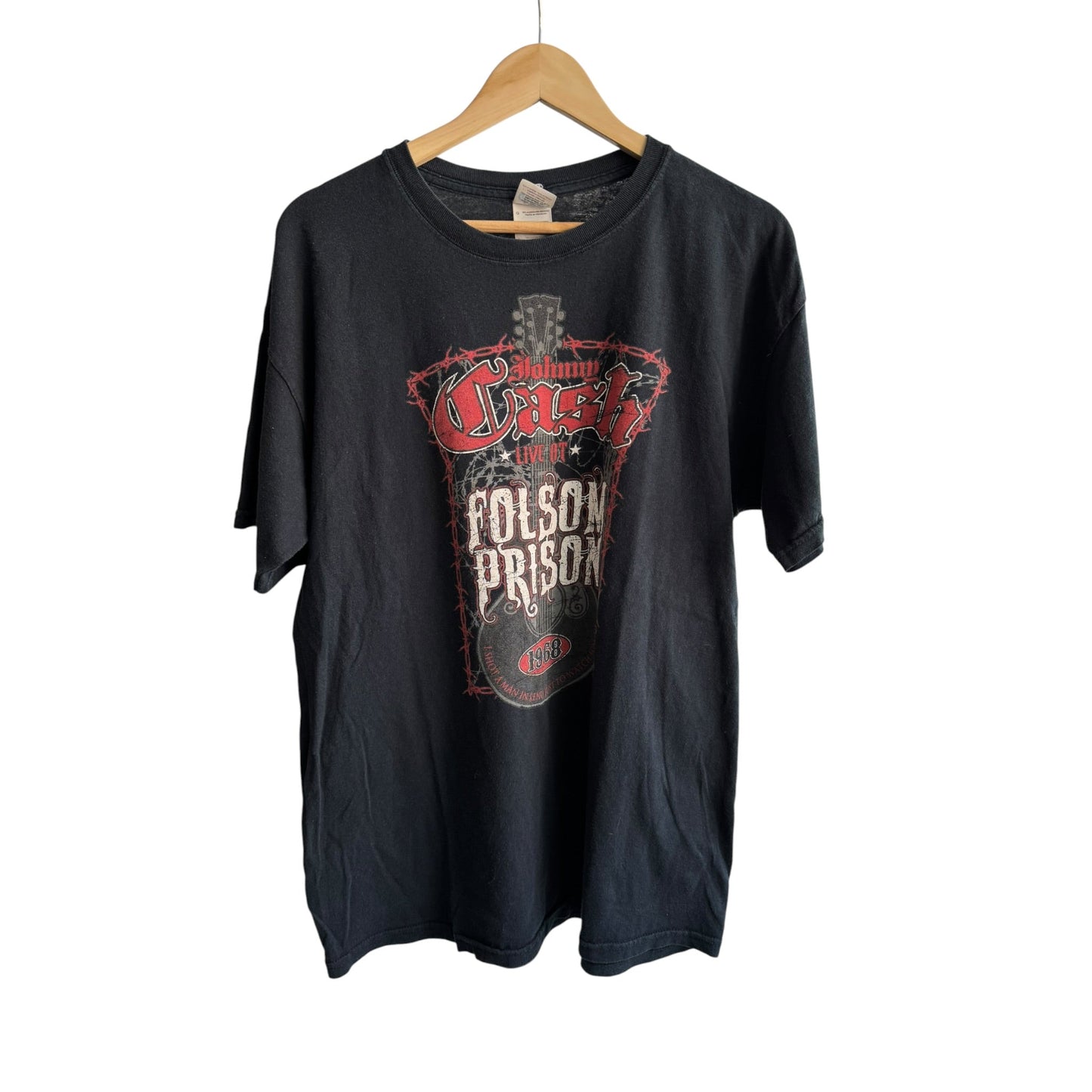 🎸 Tricou Johnny Cash – Live in Folsom Prison Graphic Tee – L (2010s Reprint) - anbracaminte