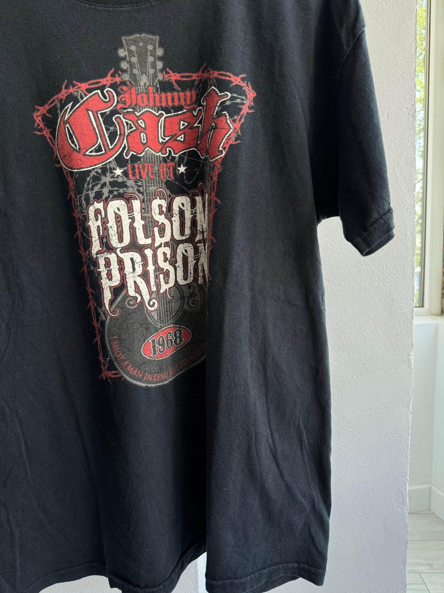 🎸 Tricou Johnny Cash – Live in Folsom Prison Graphic Tee – L (2010s Reprint) - anbracaminte