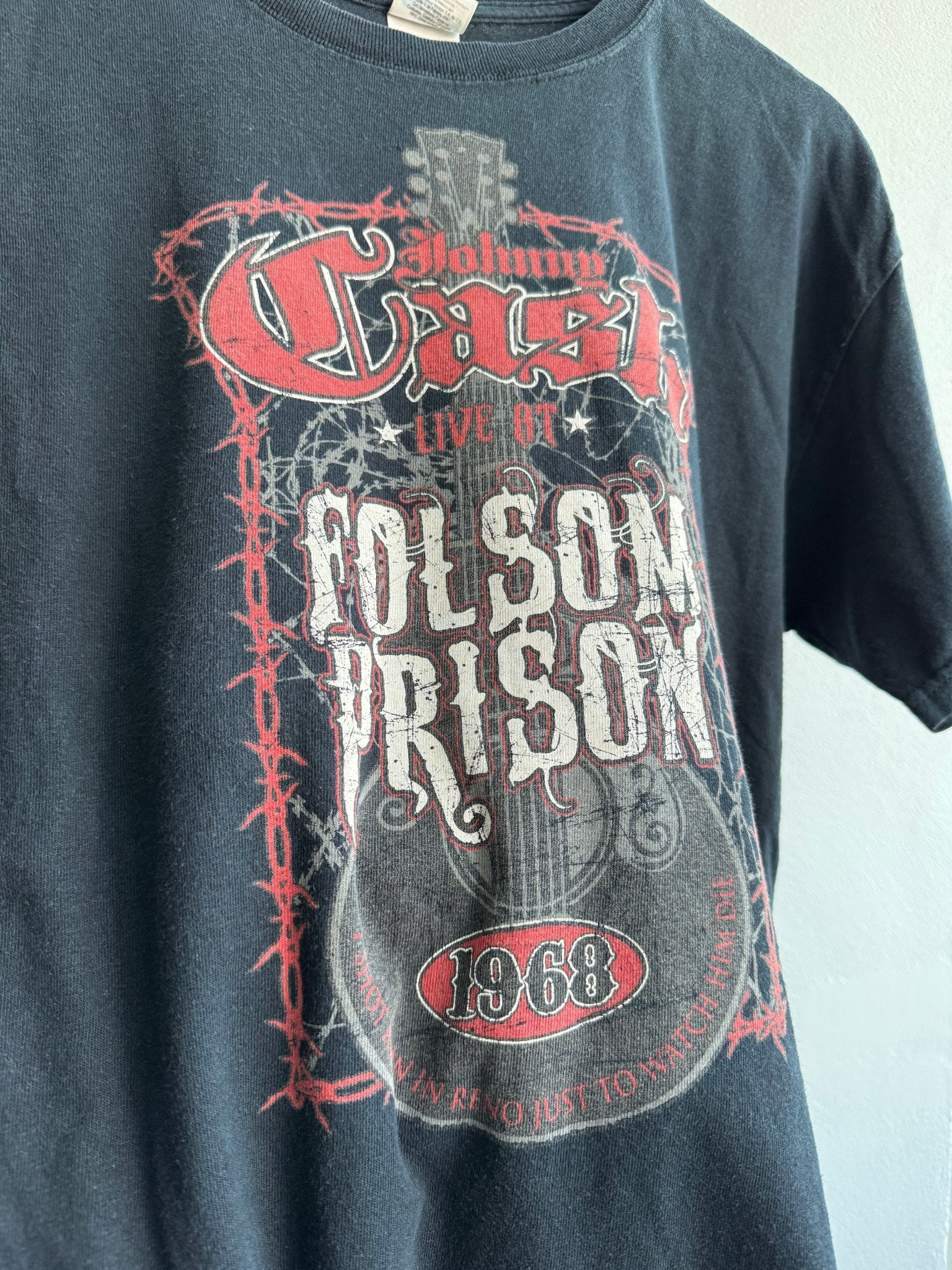 🎸 Tricou Johnny Cash – Live in Folsom Prison Graphic Tee – L (2010s Reprint) - anbracaminte