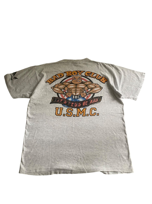 Tricou vintage 90s Bad Boy Club USMC – Made in USA – Single Stitch – Mărimea L - anbracaminte