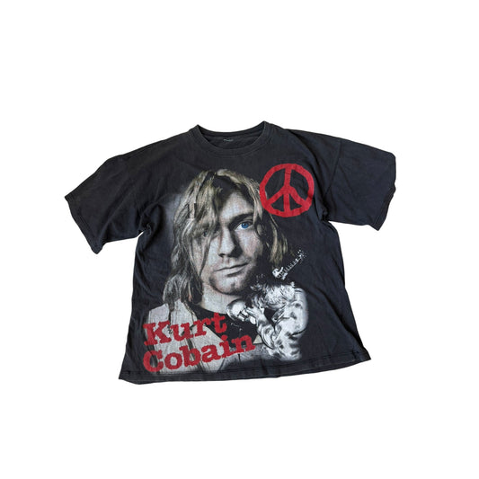 🎸 Tricou Vintage 90’s Kurt Cobain Graphic Tee – XL (Faded & Distressed) - anbracaminte