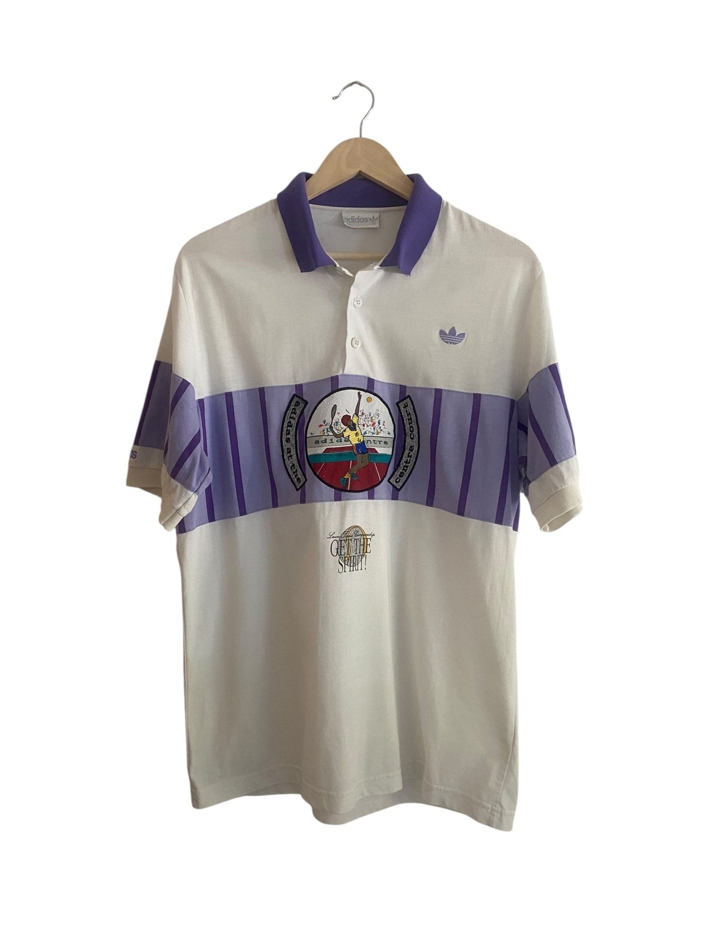 🎾 Tricou Vintage Adidas Polo Tennis „At The Centre Court” – Mărime 52 (potrivit L) - anbracaminte