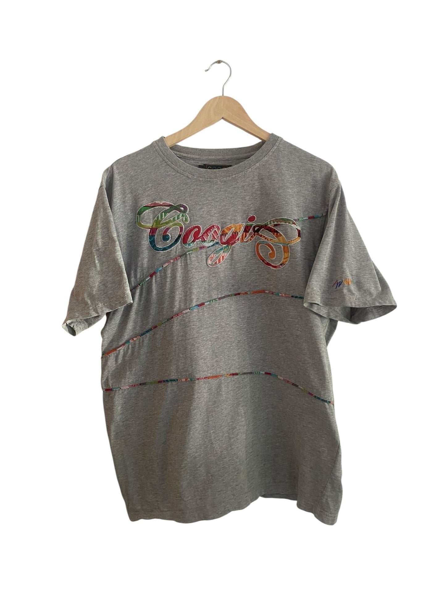 Tricou Vintage Coogi Y2K Gri – Logo Brodat – Mărime M - anbracaminte