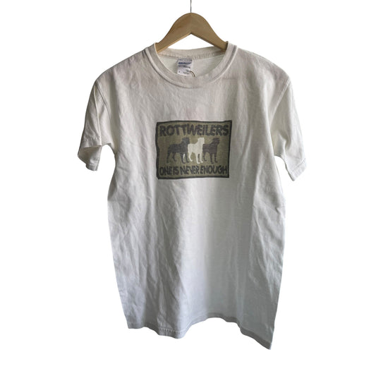 🐶 Tricou Vintage Graphic Rottweiler Alb – S - anbracaminte