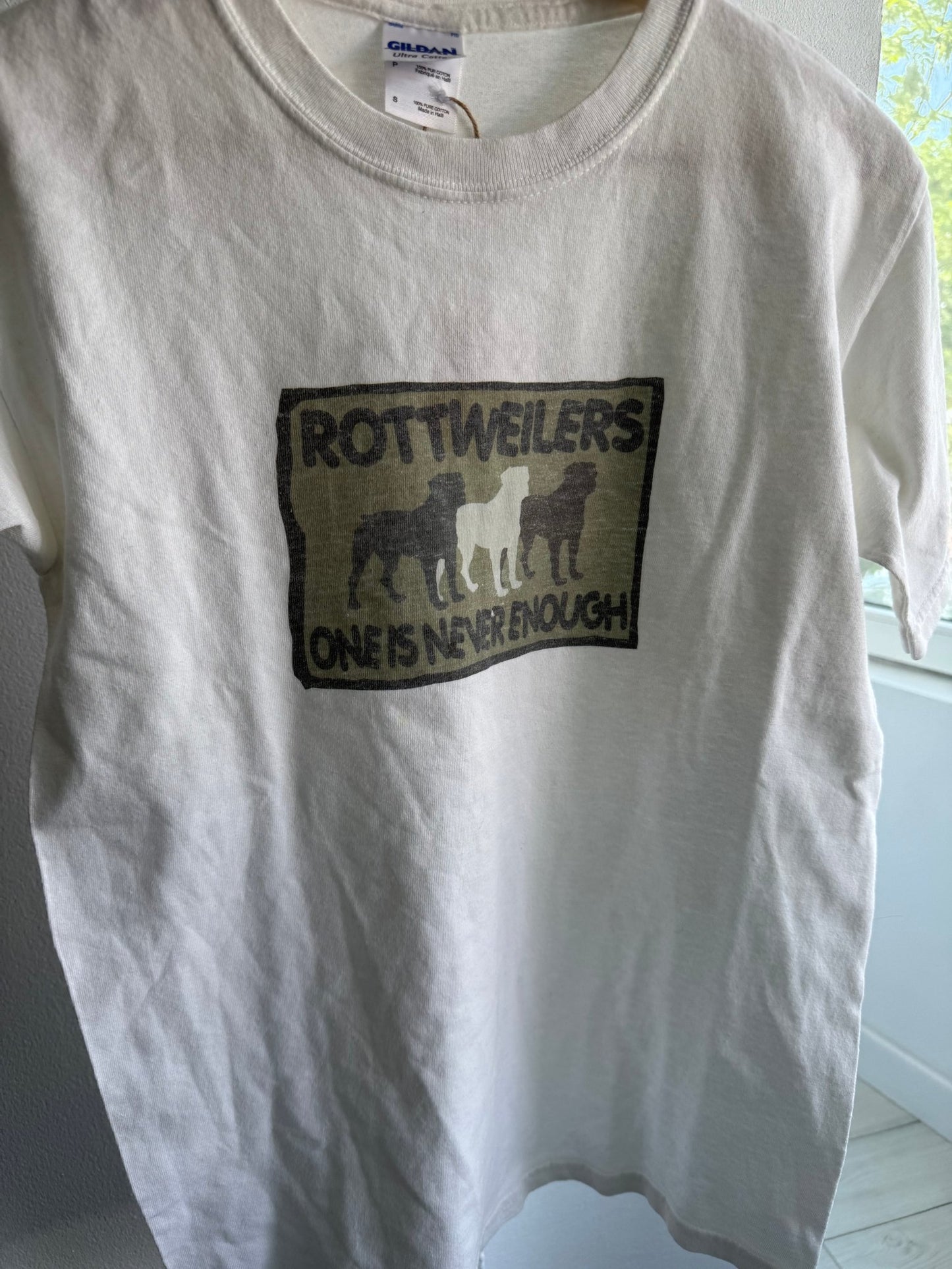 🐶 Tricou Vintage Graphic Rottweiler Alb – S - anbracaminte