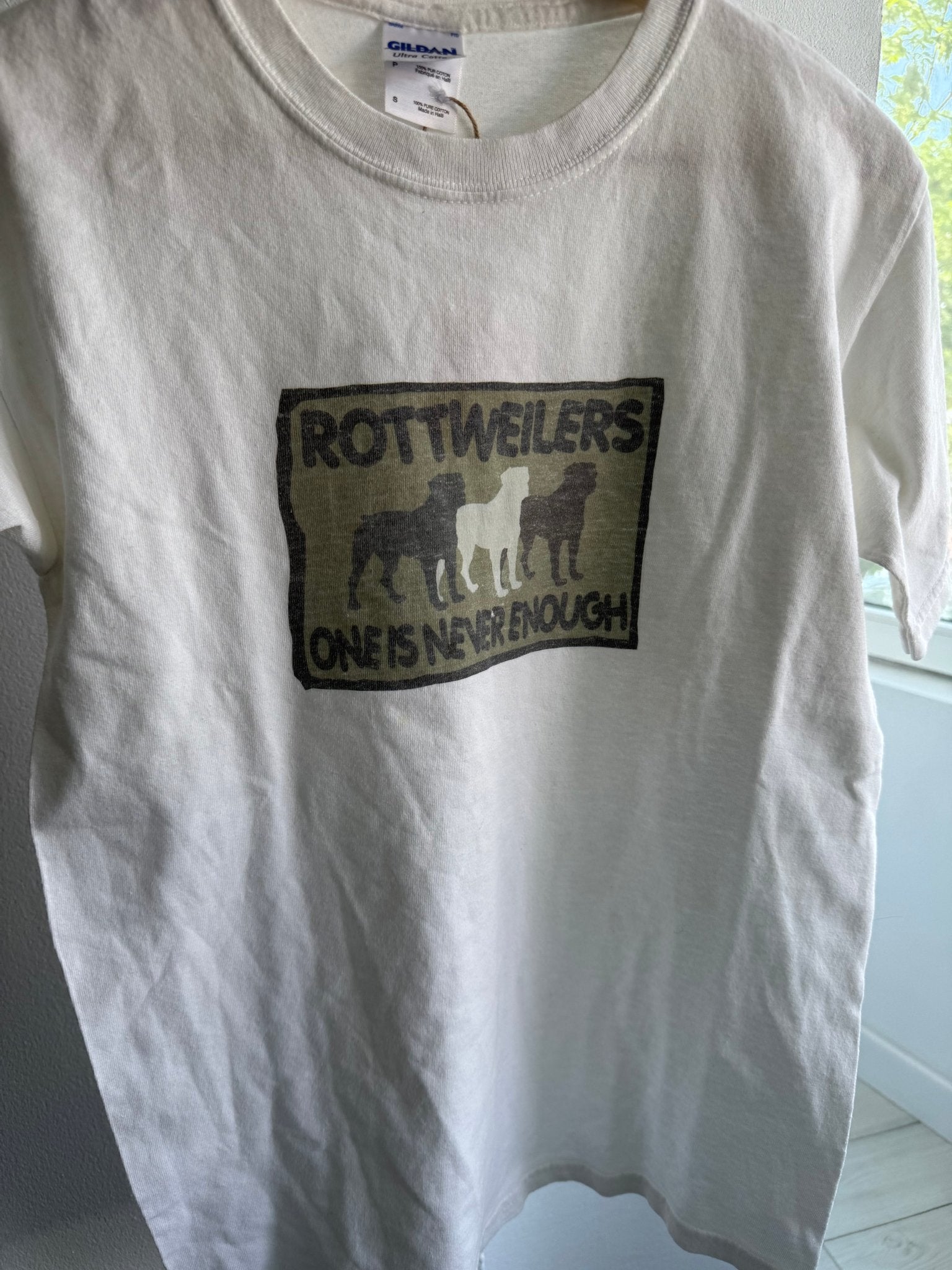 🐶 Tricou Vintage Graphic Rottweiler Alb – S - anbracaminte