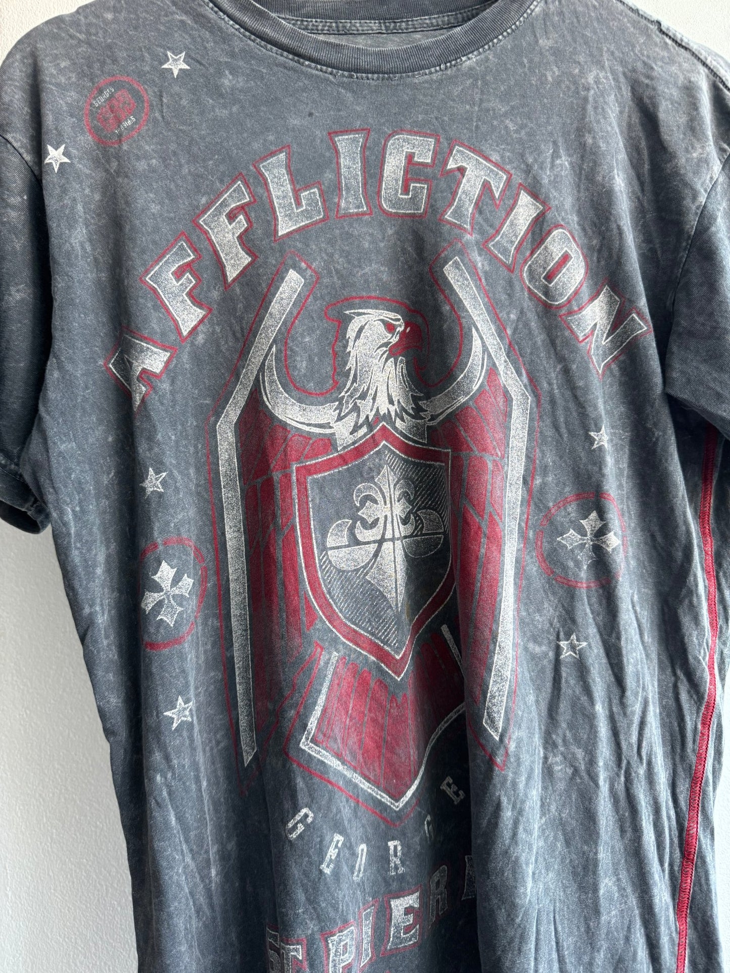 🥊 Tricou Y2K Affliction Clothing Graphic – S – Made in USA (Distressed) - anbracaminte