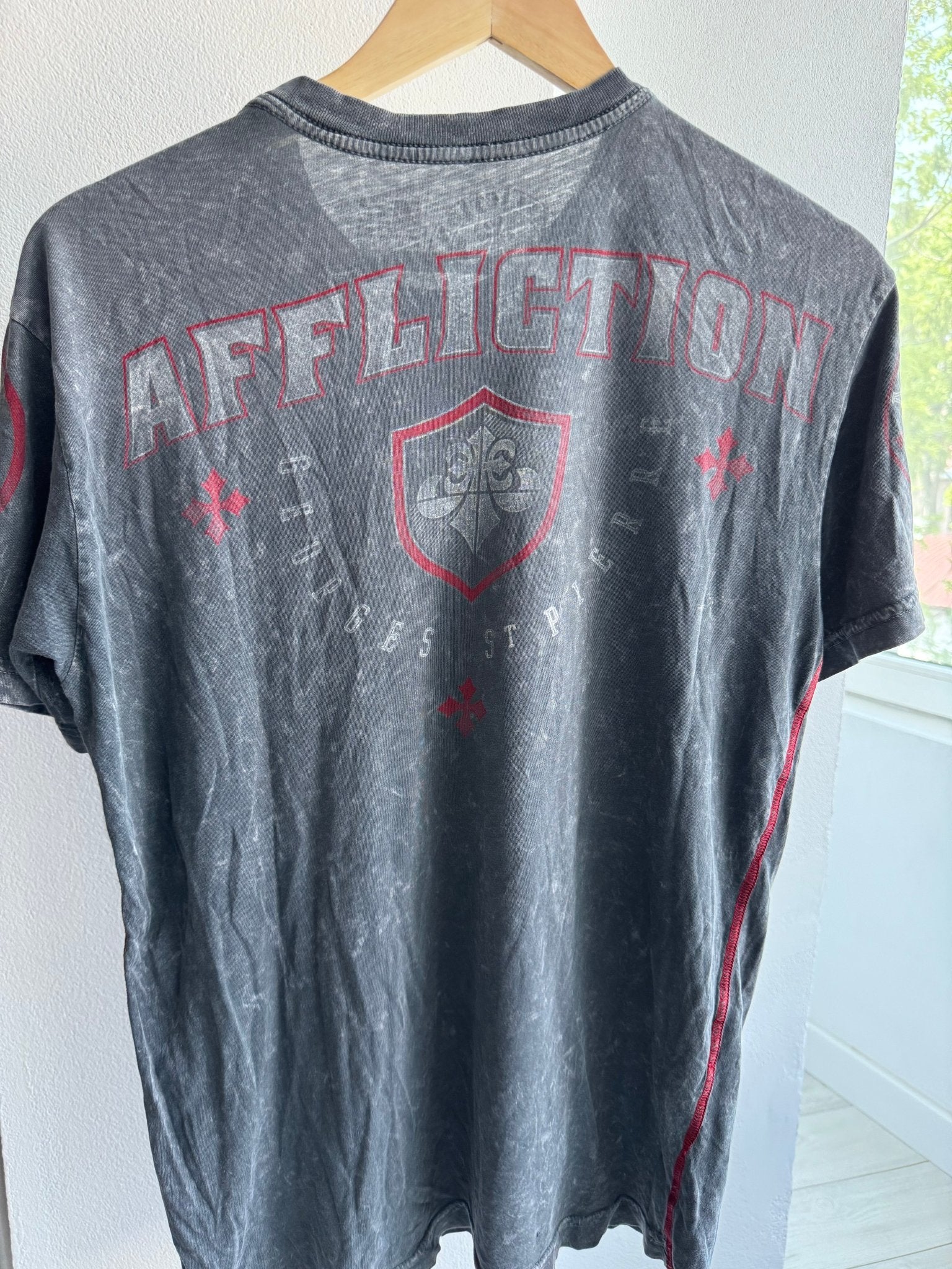 🥊 Tricou Y2K Affliction Clothing Graphic – S – Made in USA (Distressed) - anbracaminte