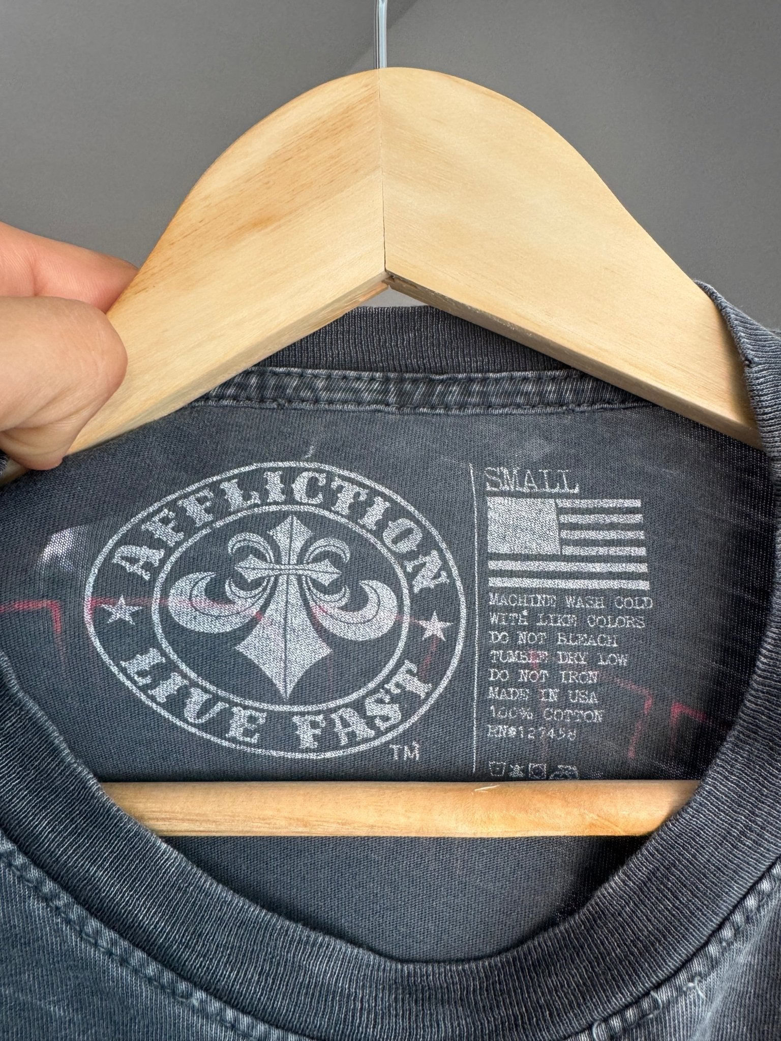 🥊 Tricou Y2K Affliction Clothing Graphic – S – Made in USA (Distressed) - anbracaminte